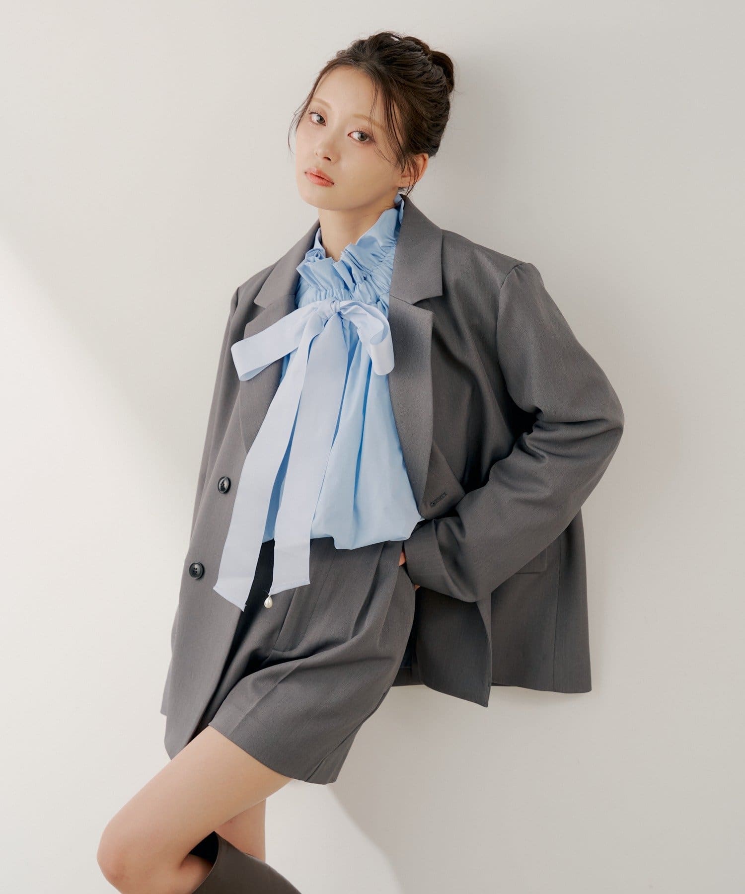 Chico(チコ) 【SALON by Chico】ウエスト金具ベルト付きハーフパンツ