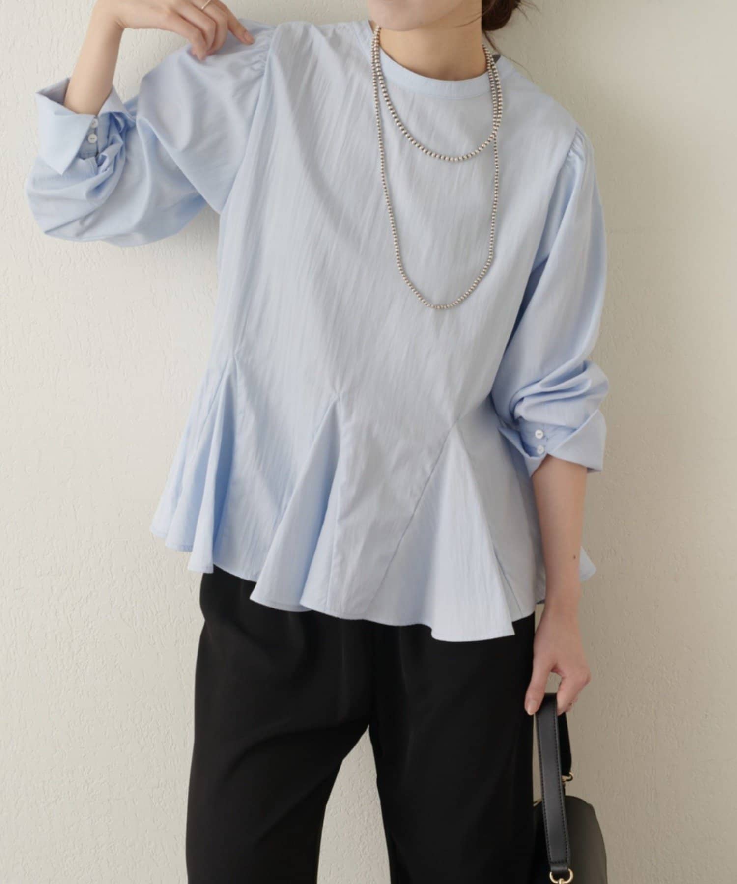 Omekashi(オメカシ) 【SAKAI企画】【着やせ効果◎】ペプラムブラウス