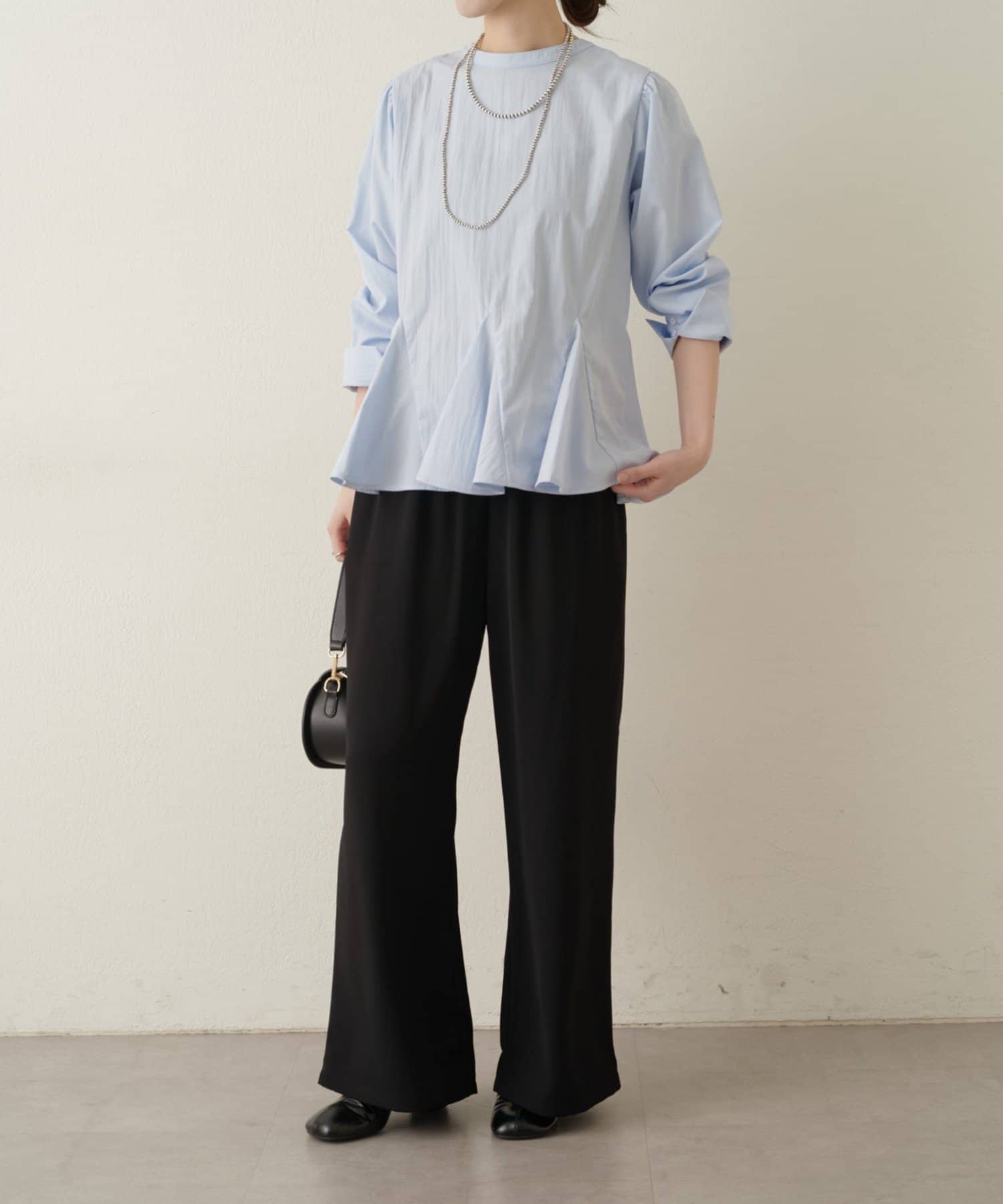 Omekashi(オメカシ) 【SAKAI企画】【着やせ効果◎】ペプラムブラウス