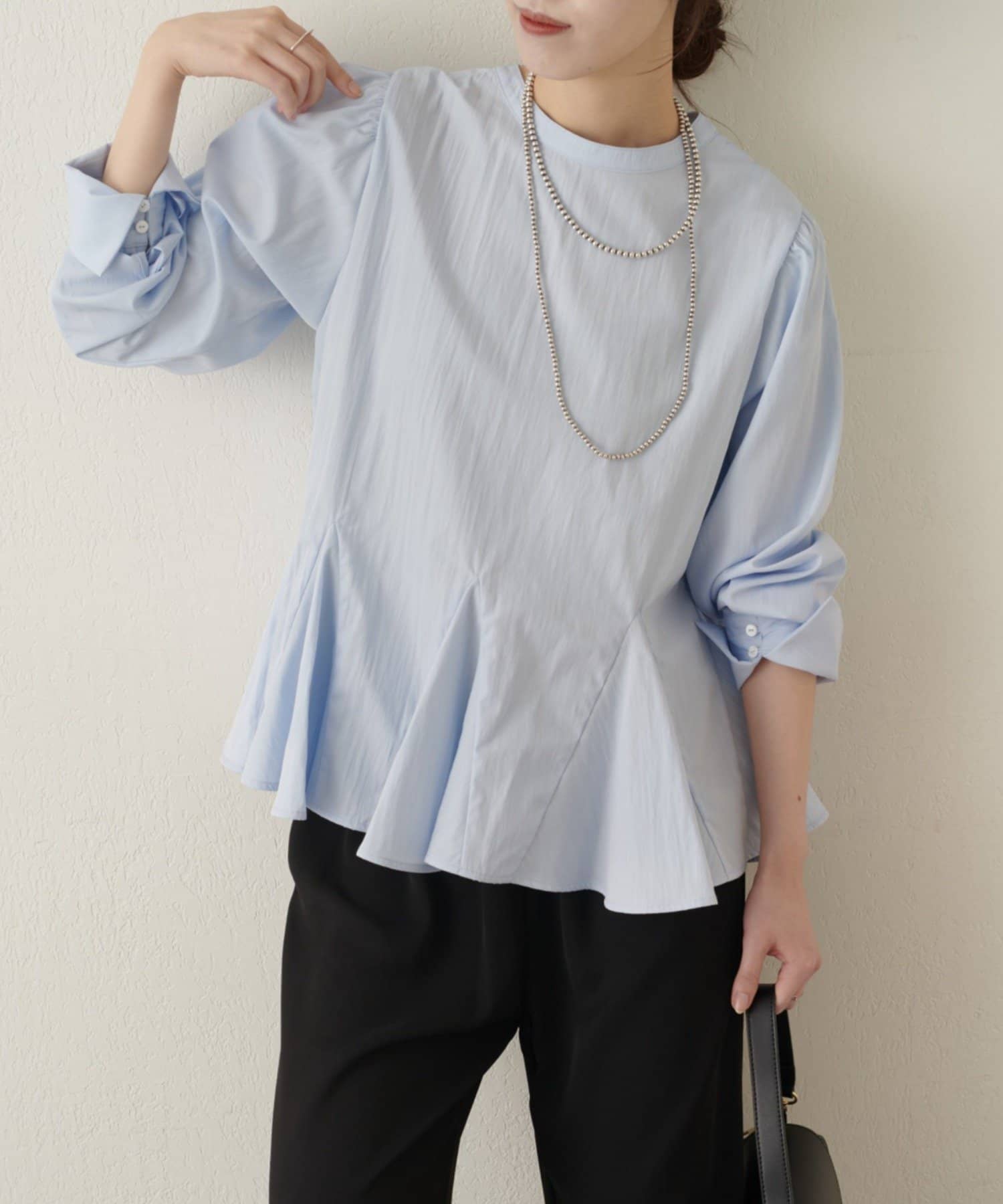 Omekashi(オメカシ) 【SAKAI企画】【着やせ効果◎】ペプラムブラウス