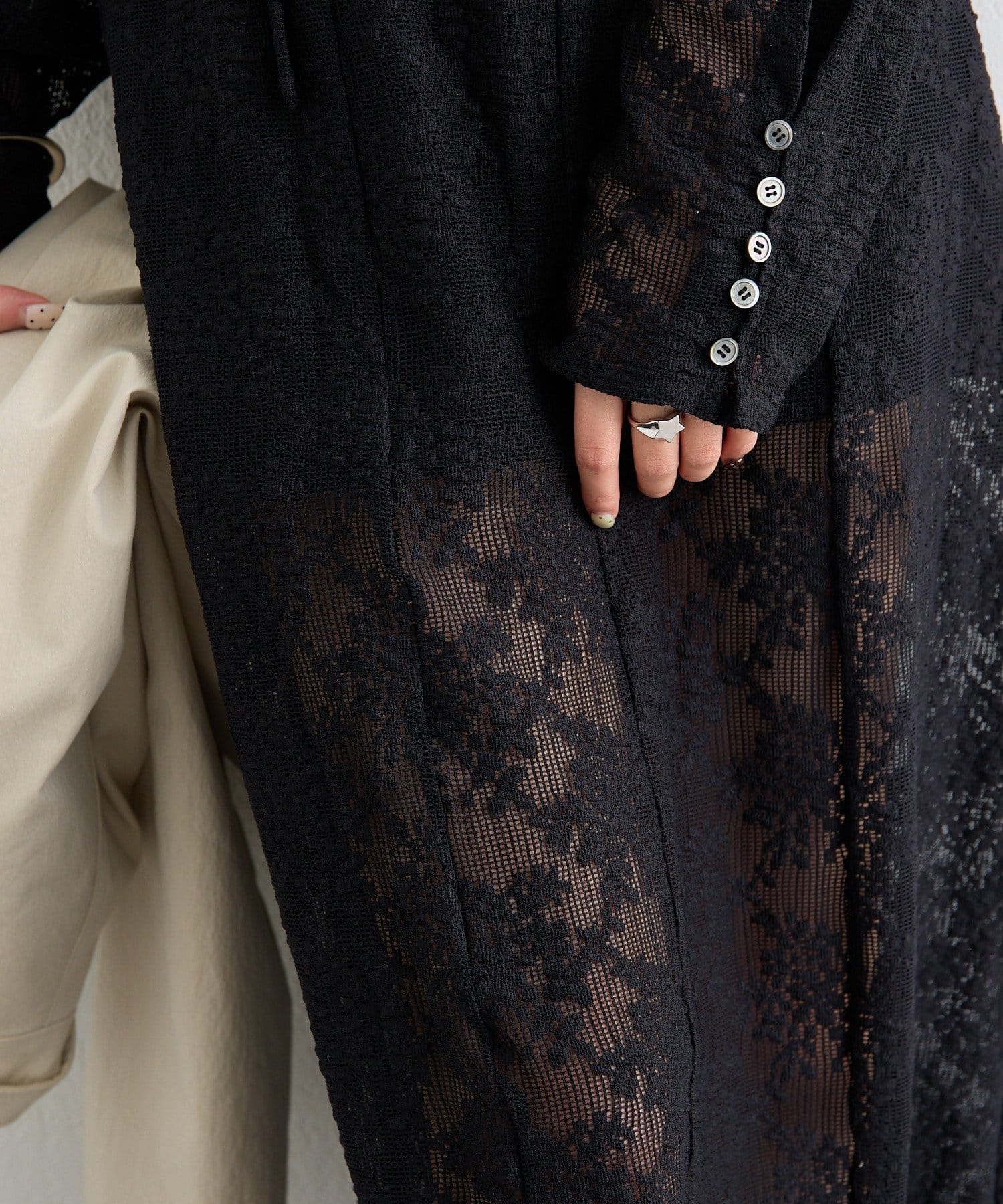 mystic(ミスティック) フラワーレースロングワンピース