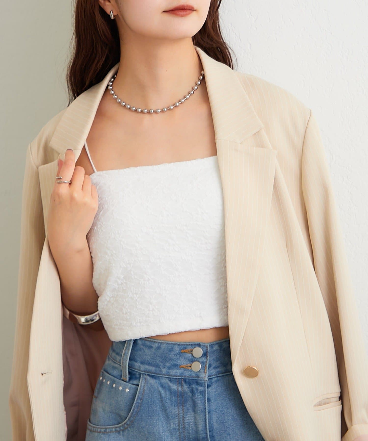 mystic(ミスティック) パット付きレースキャミソール