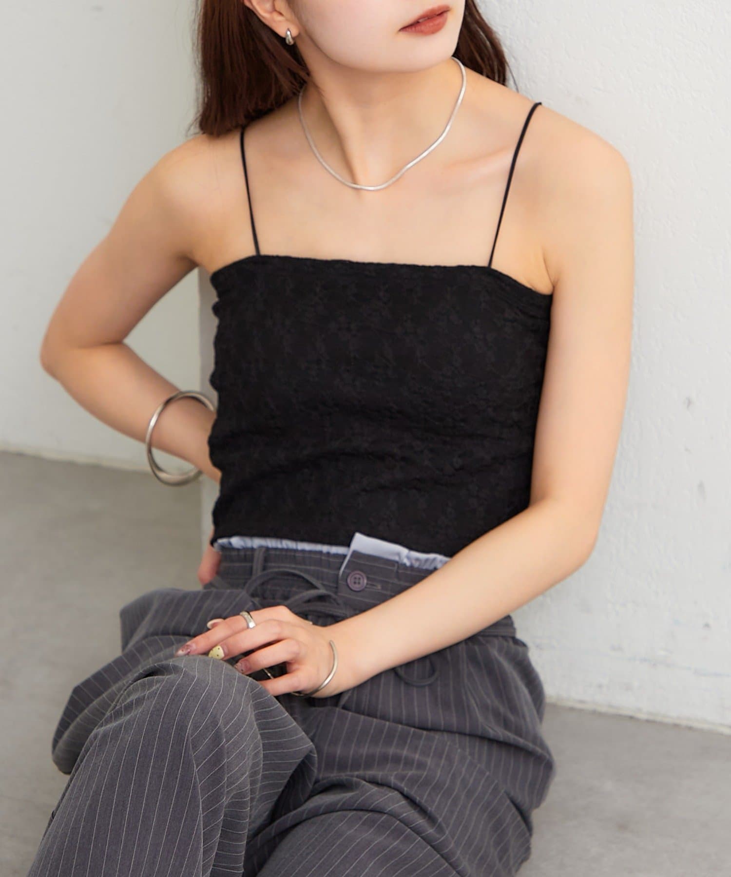 mystic(ミスティック) パット付きレースキャミソール