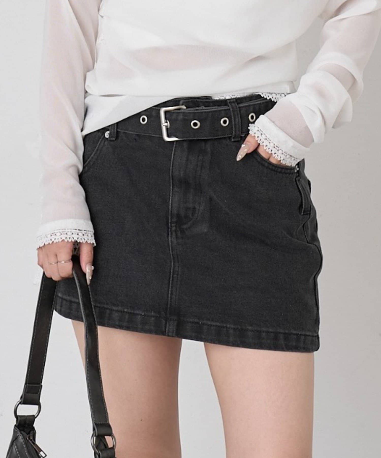 mline(エムライン) [mline]アシメデニムミニスカ