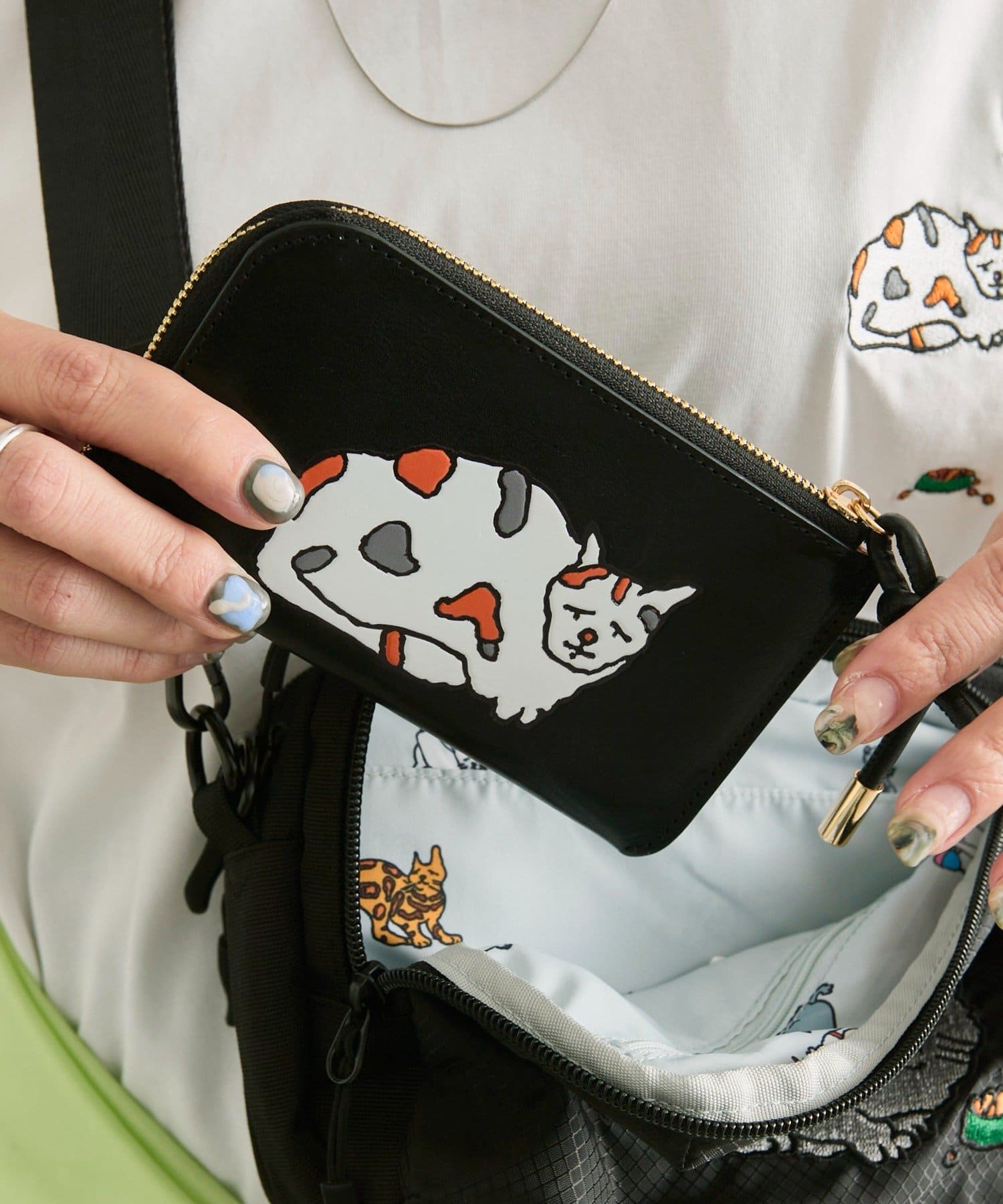 ear PAPILLONNER(イア パピヨネ) 【KEN NAKAYAMA×ear】コラボミニウォレット/折り財布《本革》