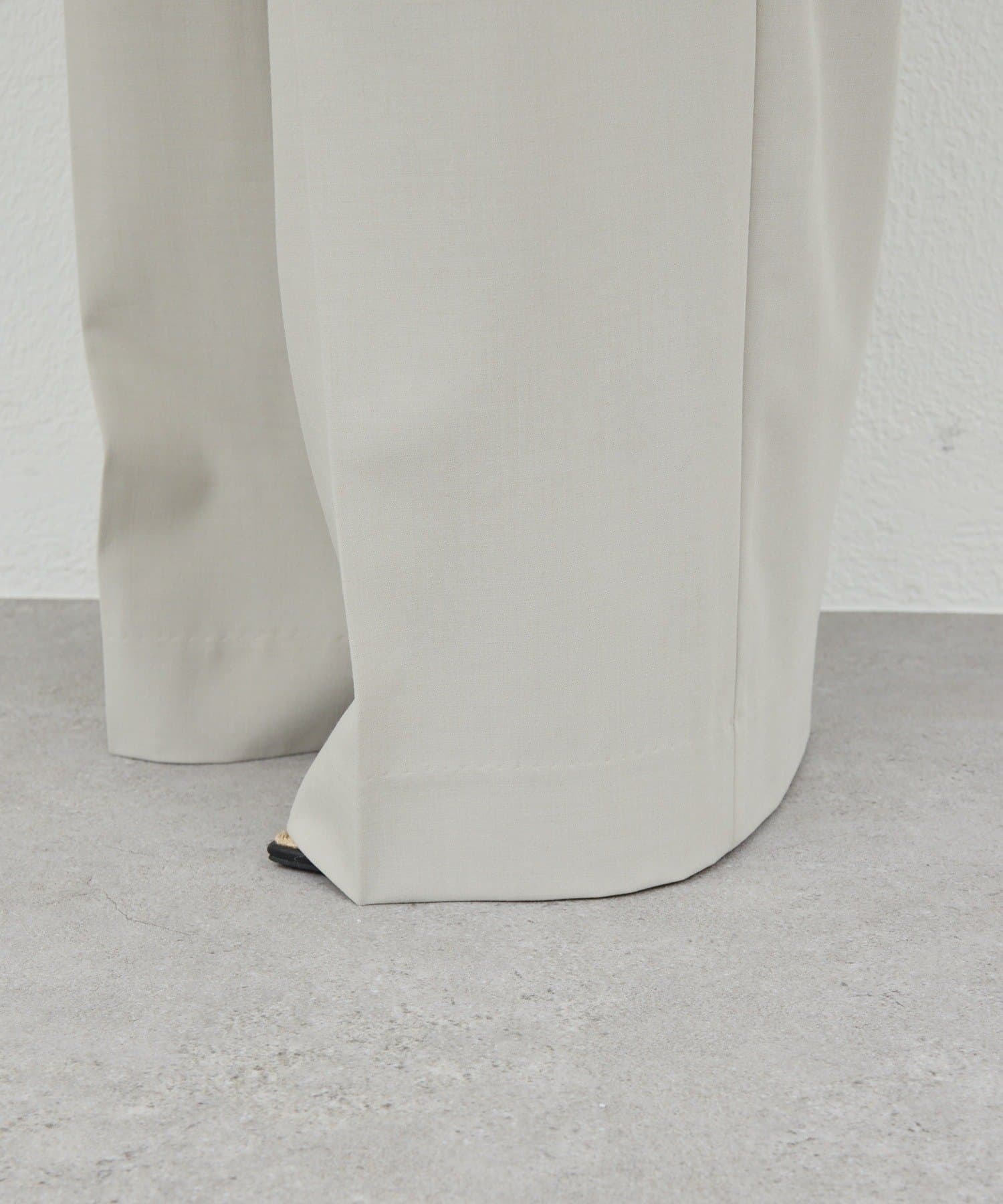 GALLARDAGALANTE(ガリャルダガランテ) 【手洗い可】梳毛タックワイドパンツ