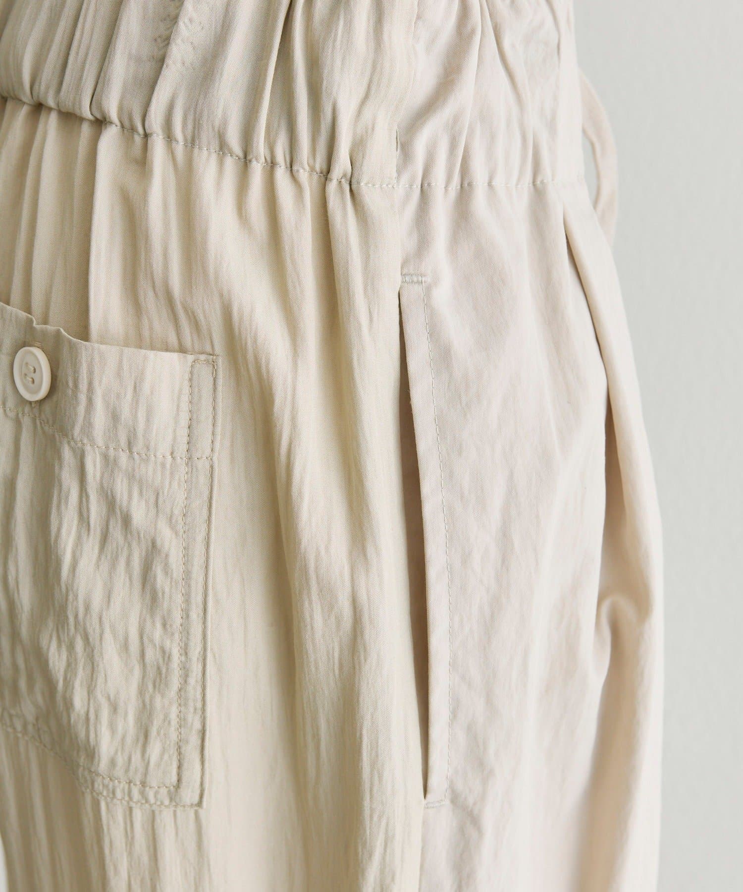 ear PAPILLONNER(イア パピヨネ) 《涼しく着れる/ウエスト総ゴム/オフィスカジュアル/前後異素材》イージーツータックパンツ【SUM1 STYLE(スミスタイル)】