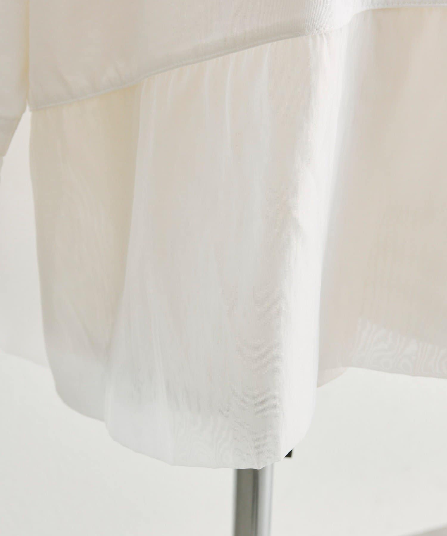 ear PAPILLONNER(イア パピヨネ) 《透け感/レイヤード風》シアーロングTシャツ【SUM1 STYLE(スミスタイル)】