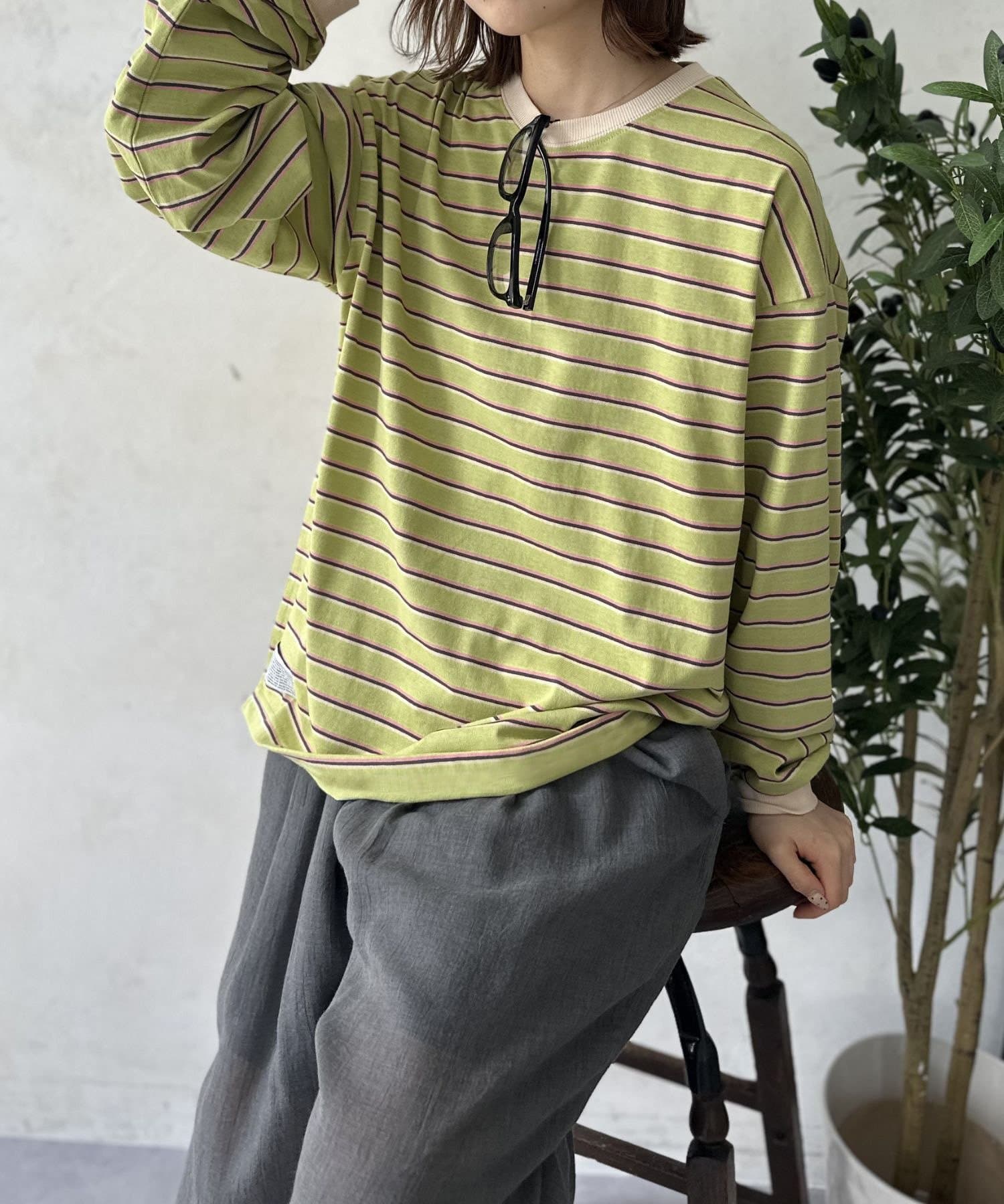 LOCUST(ローカスト) 【ユニセックス】マルチボーダーロンT