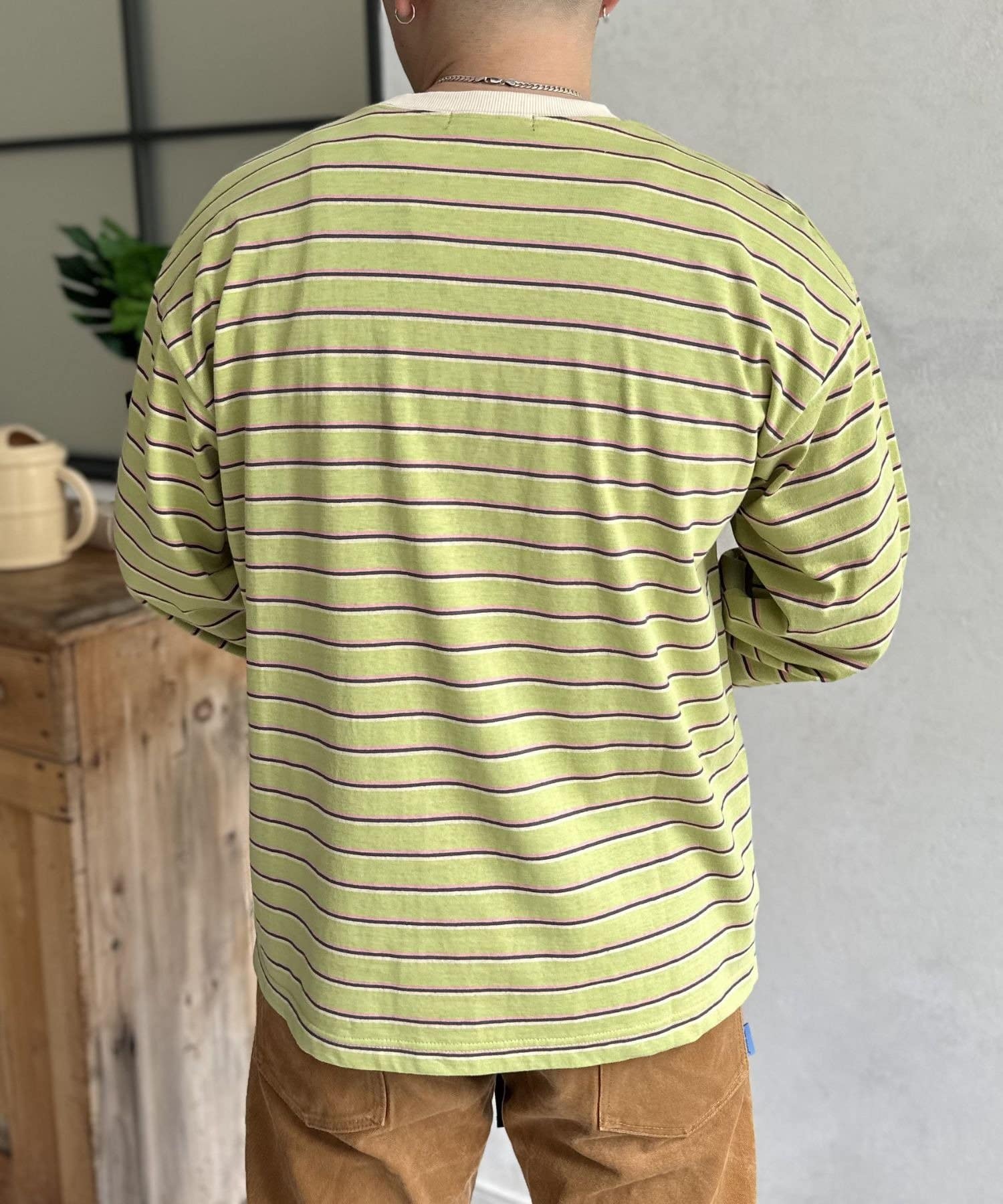 LOCUST(ローカスト) 【ユニセックス】マルチボーダーロンT