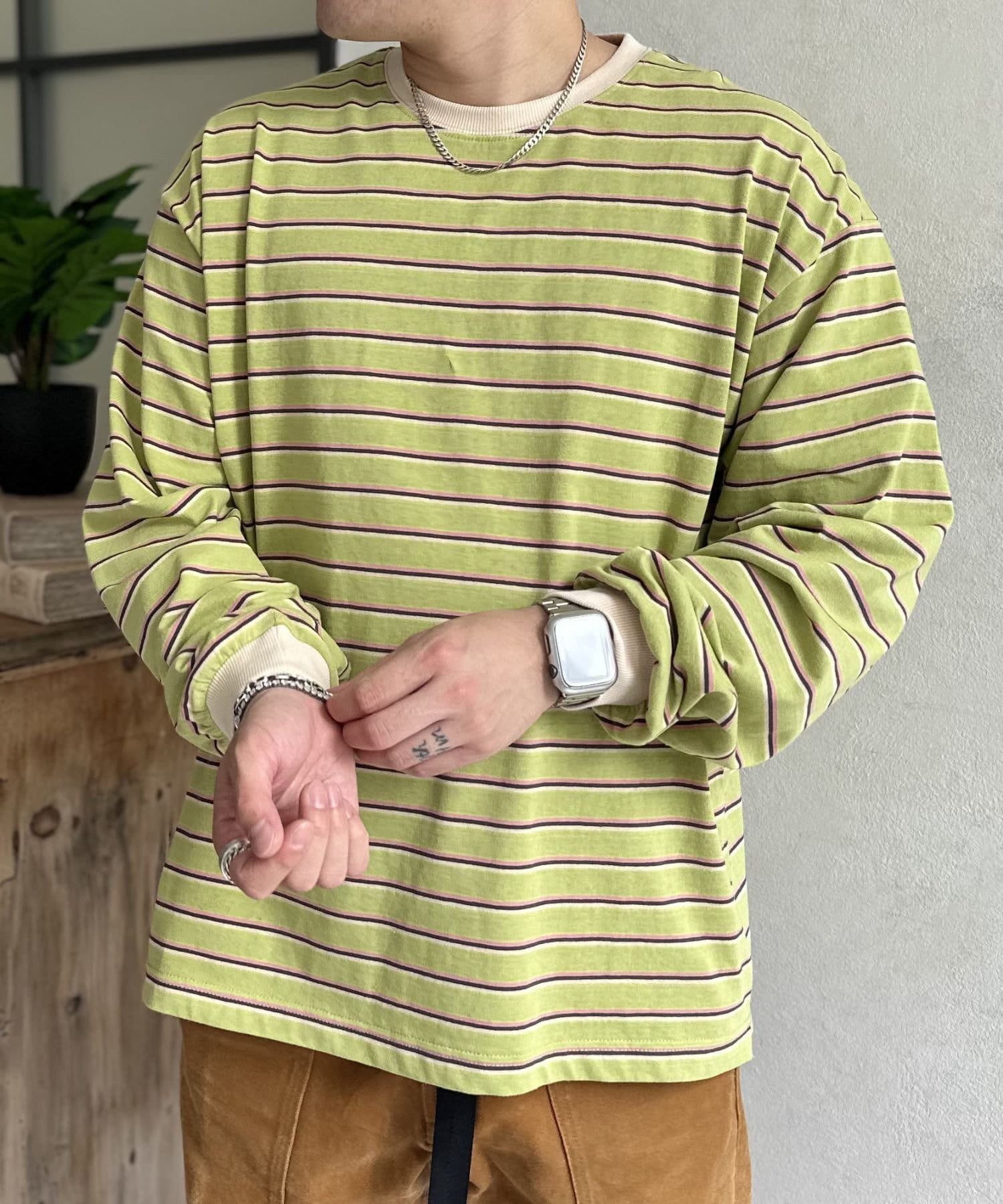 LOCUST(ローカスト) 【ユニセックス】マルチボーダーロンT