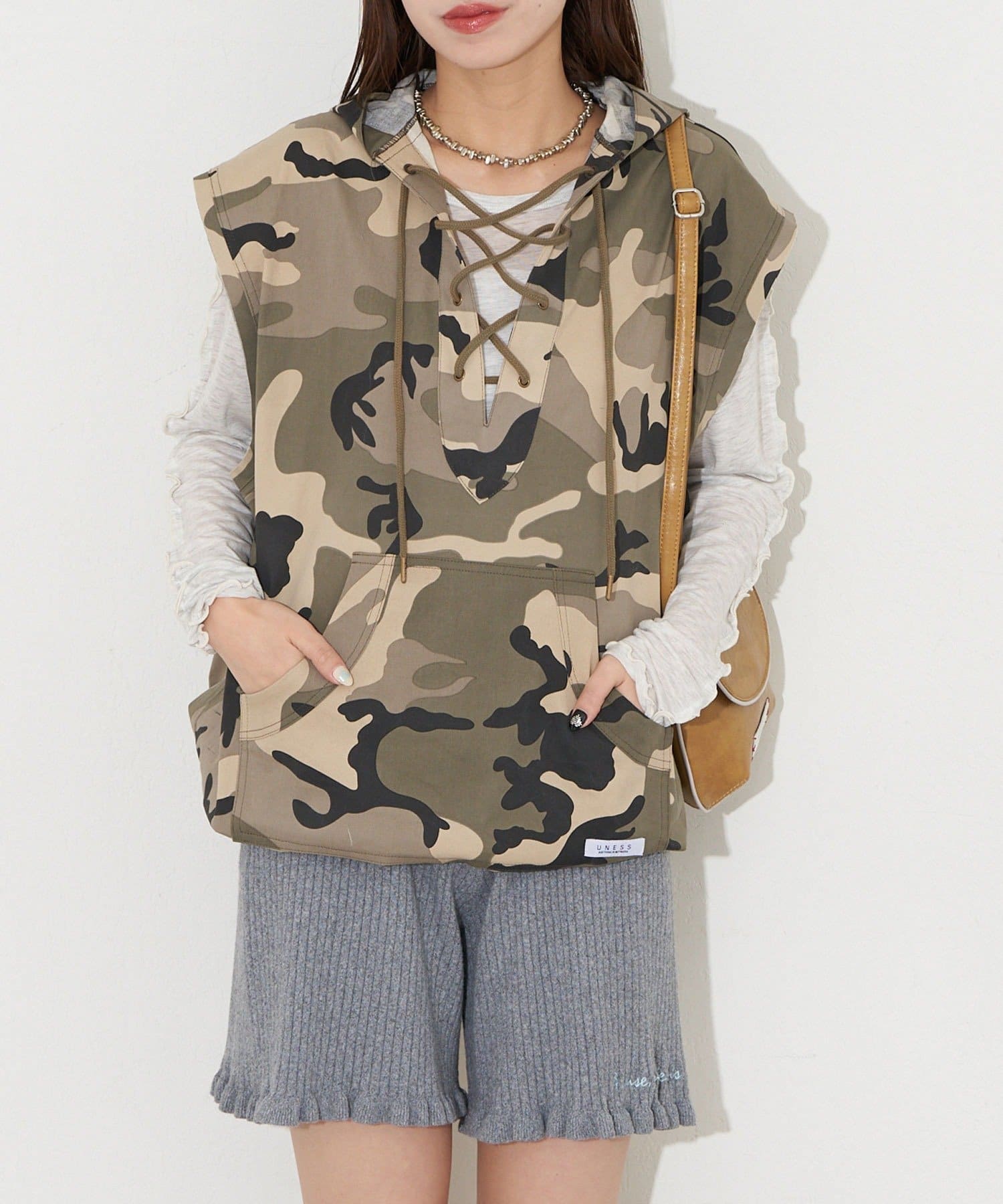 CIAOPANIC(チャオパニック) 【UNESS/ユーネス】レースアップアノラックベスト