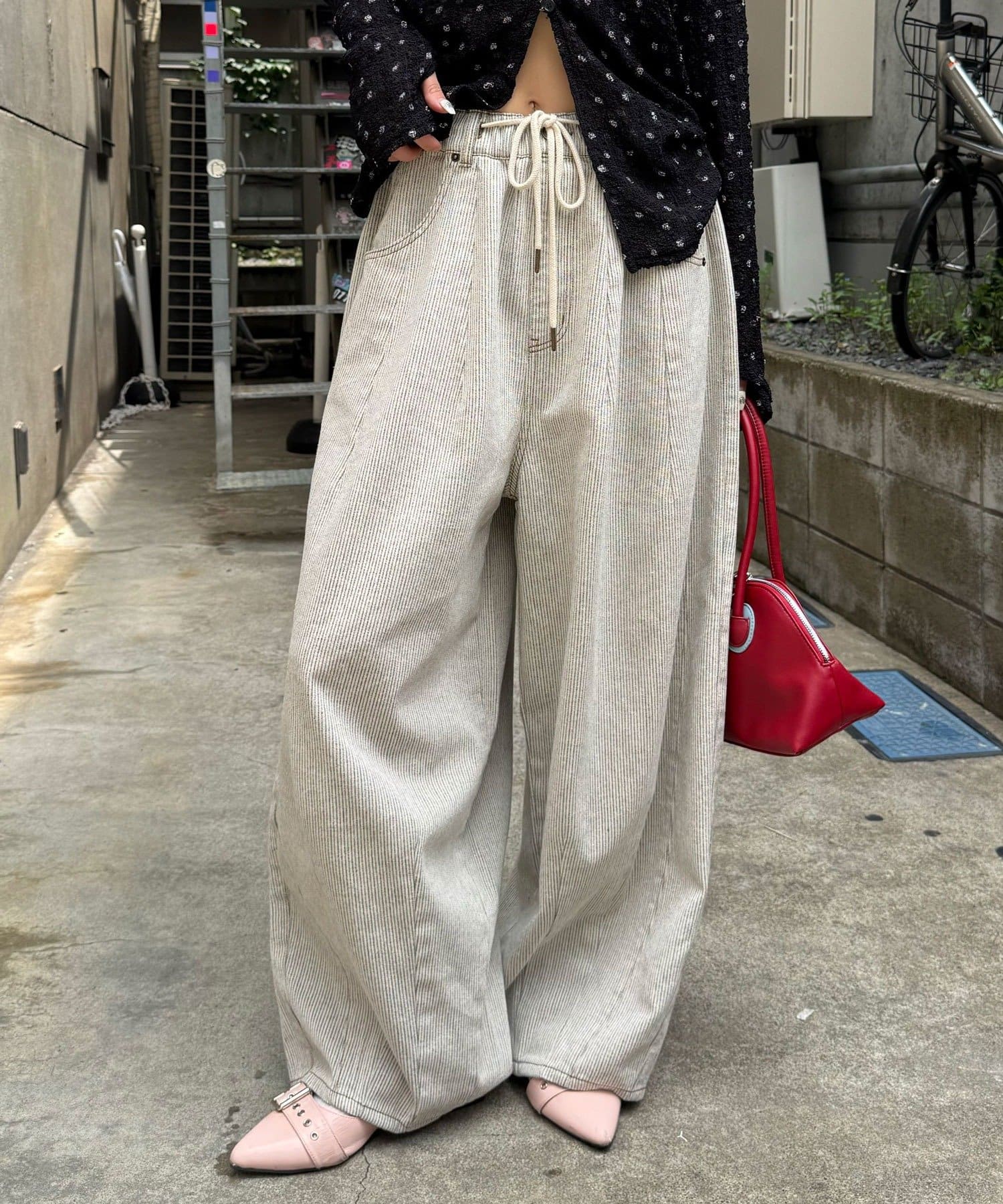 CIAOPANIC(チャオパニック) 【cian denim/シアンデニム】切替スーパーワイドバルーンデニムパンツ