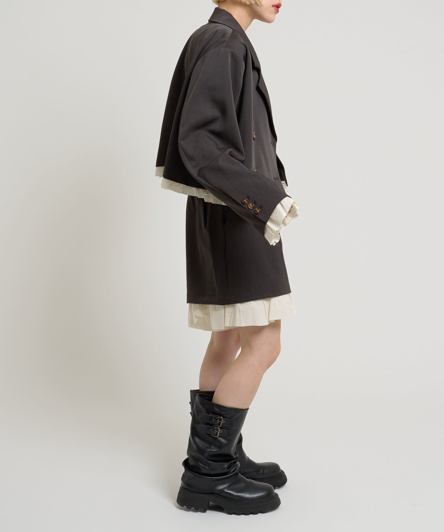 w closet(ダブルクローゼット) 【セットアップ対応】ショートフリルジャケット