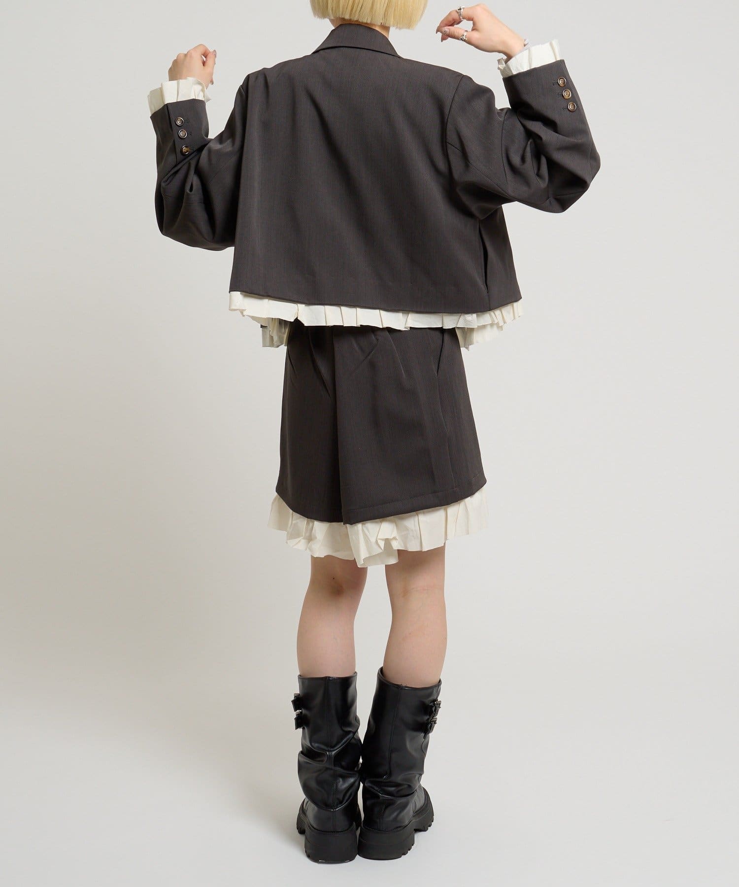 w closet(ダブルクローゼット) 【セットアップ対応】ショートフリルジャケット