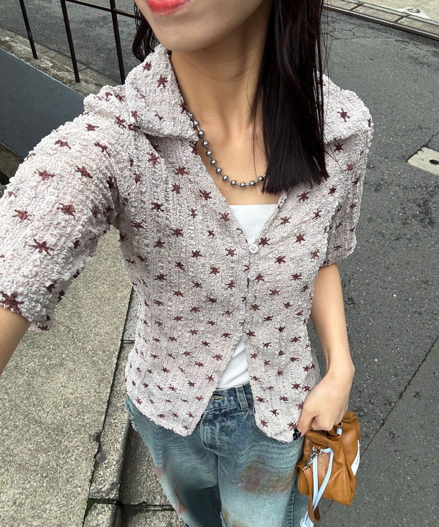 CIAOPANIC(チャオパニック) ぽこぽこポップコーンスキッパーシャツ