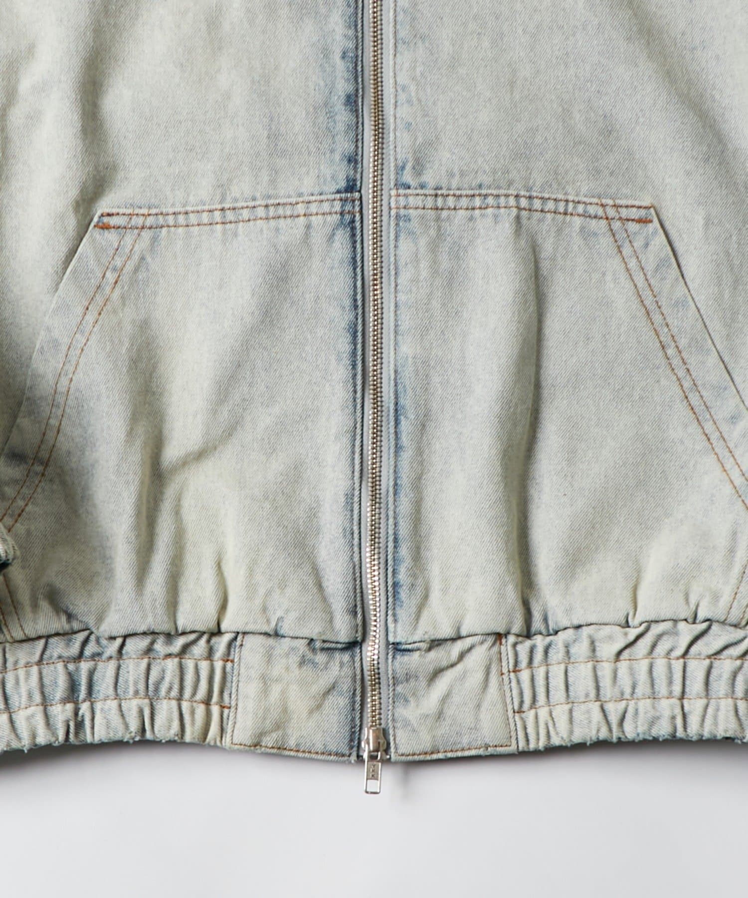 WHO’S WHO gallery(フーズフーギャラリー) アイレットスタッズデニムフードブルゾン