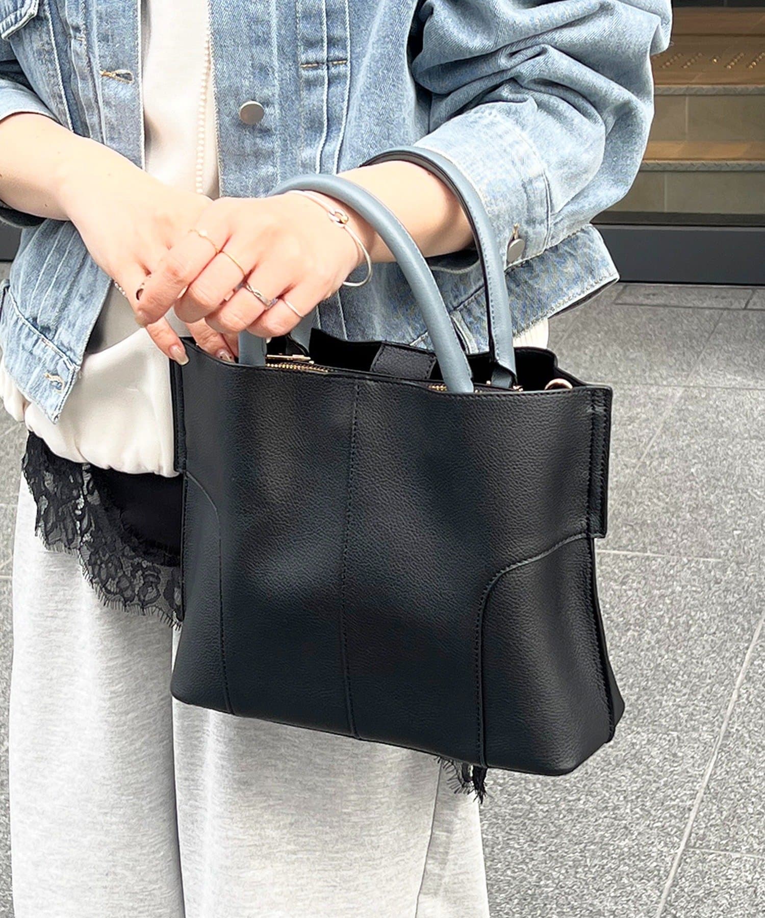 Croisiere(クロジエール) フェイクレザーコンパクトバッグ