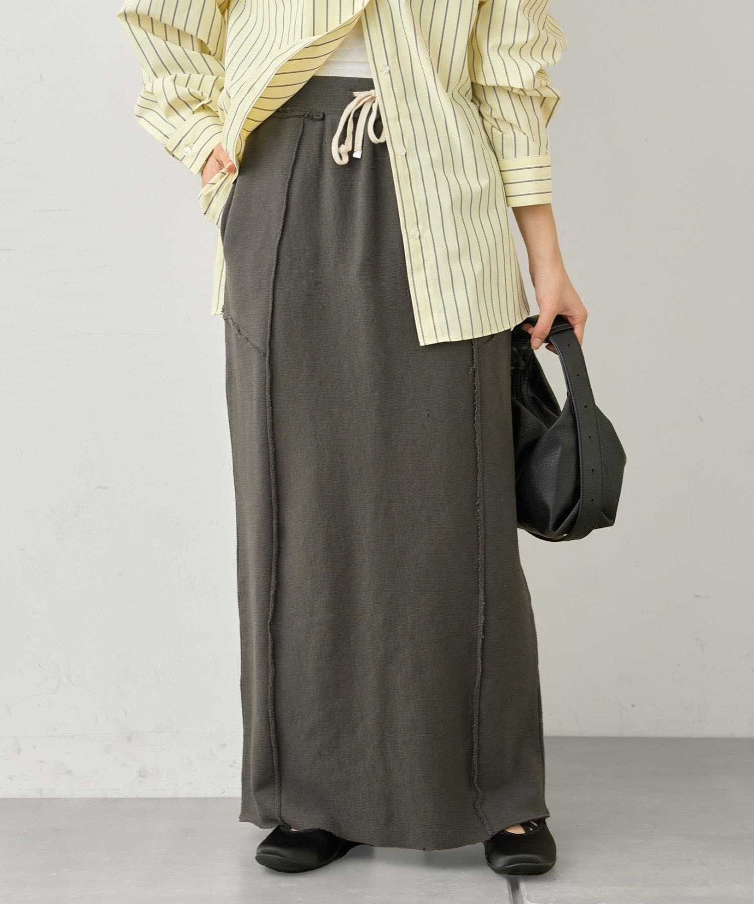 CIAOPANIC TYPY(チャオパニックティピー) ≪26SS展示会アイテム≫カラー杢Ｉライン切替デザインスカート