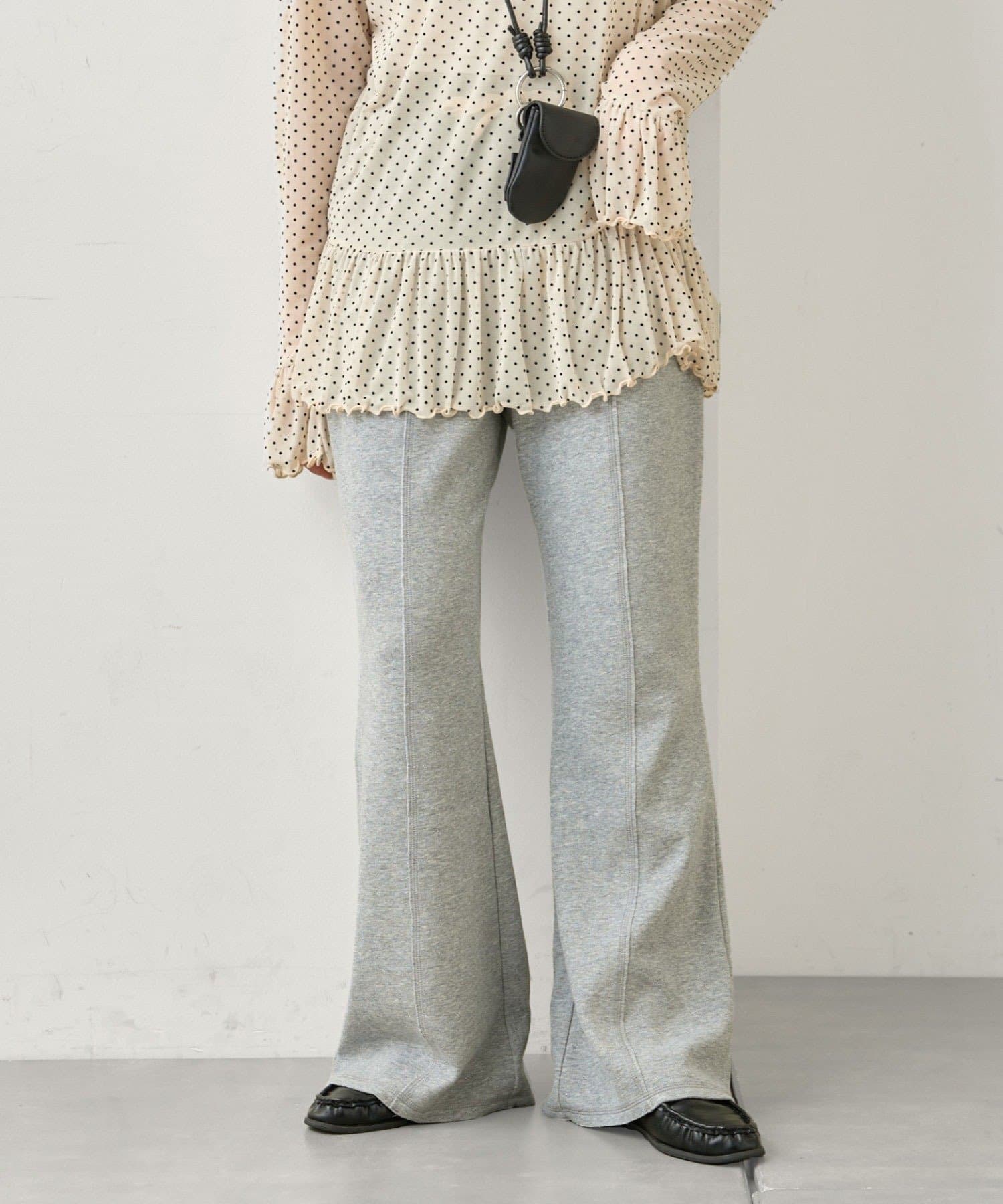 CIAOPANIC TYPY(チャオパニックティピー) ≪26SS展示会アイテム≫【－3kg見え】リブダンボールフレアパンツ