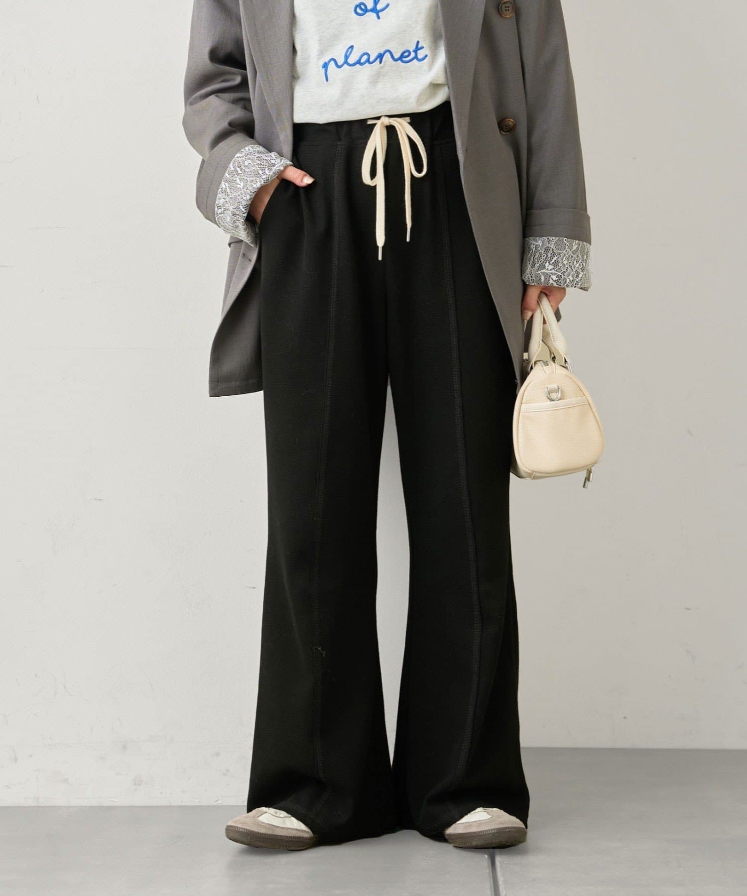 CIAOPANIC TYPY(チャオパニックティピー) ≪26SS展示会アイテム≫【－3kg見え】リブダンボールフレアパンツ