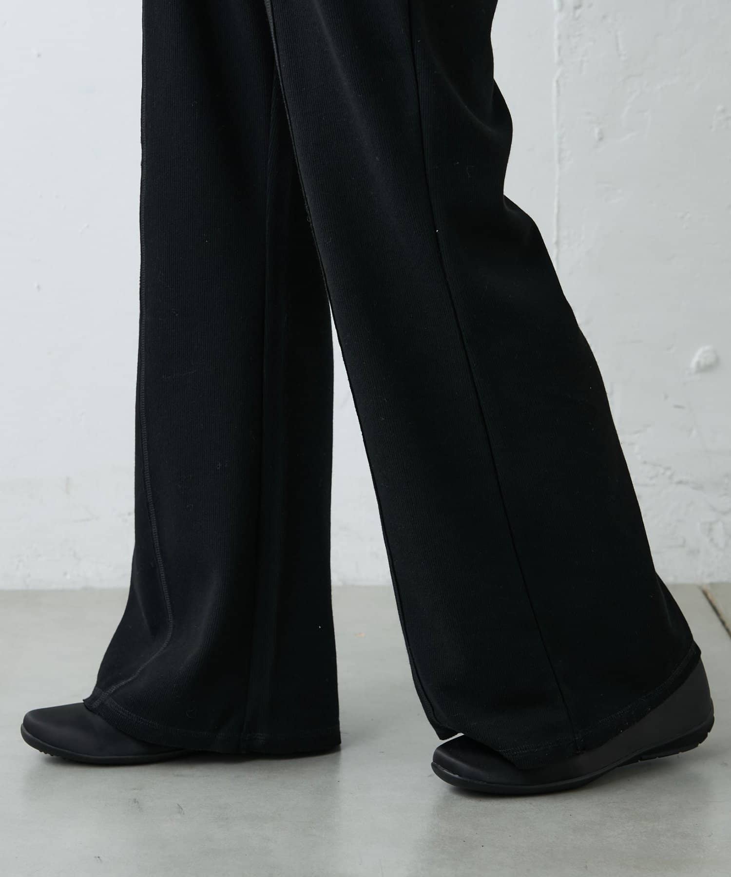 CIAOPANIC TYPY(チャオパニックティピー) 【－3kg見え】リブダンボールフレアパンツ