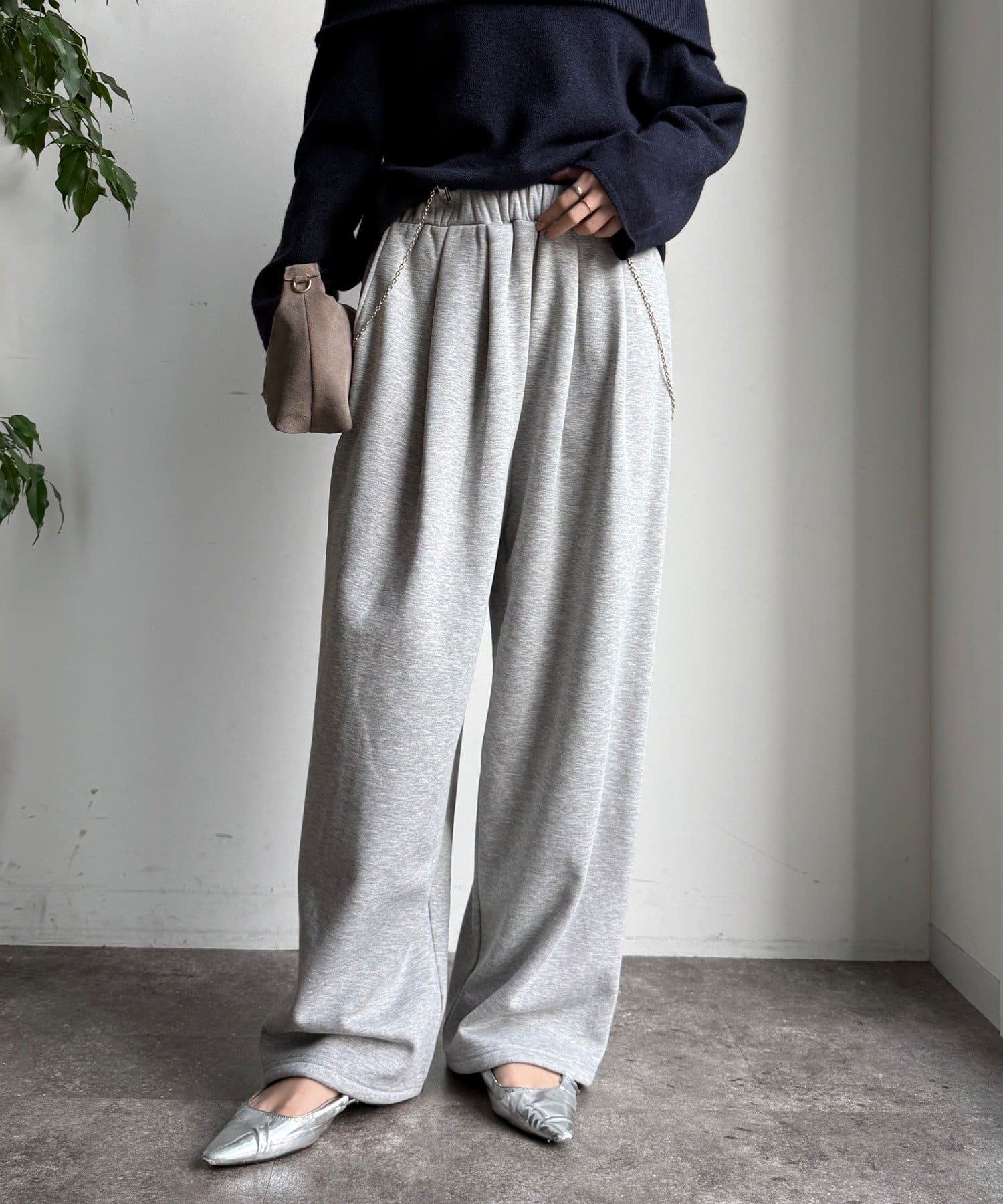 OUTLET(アウトレット) 【DouDou】タックイージーパンツ