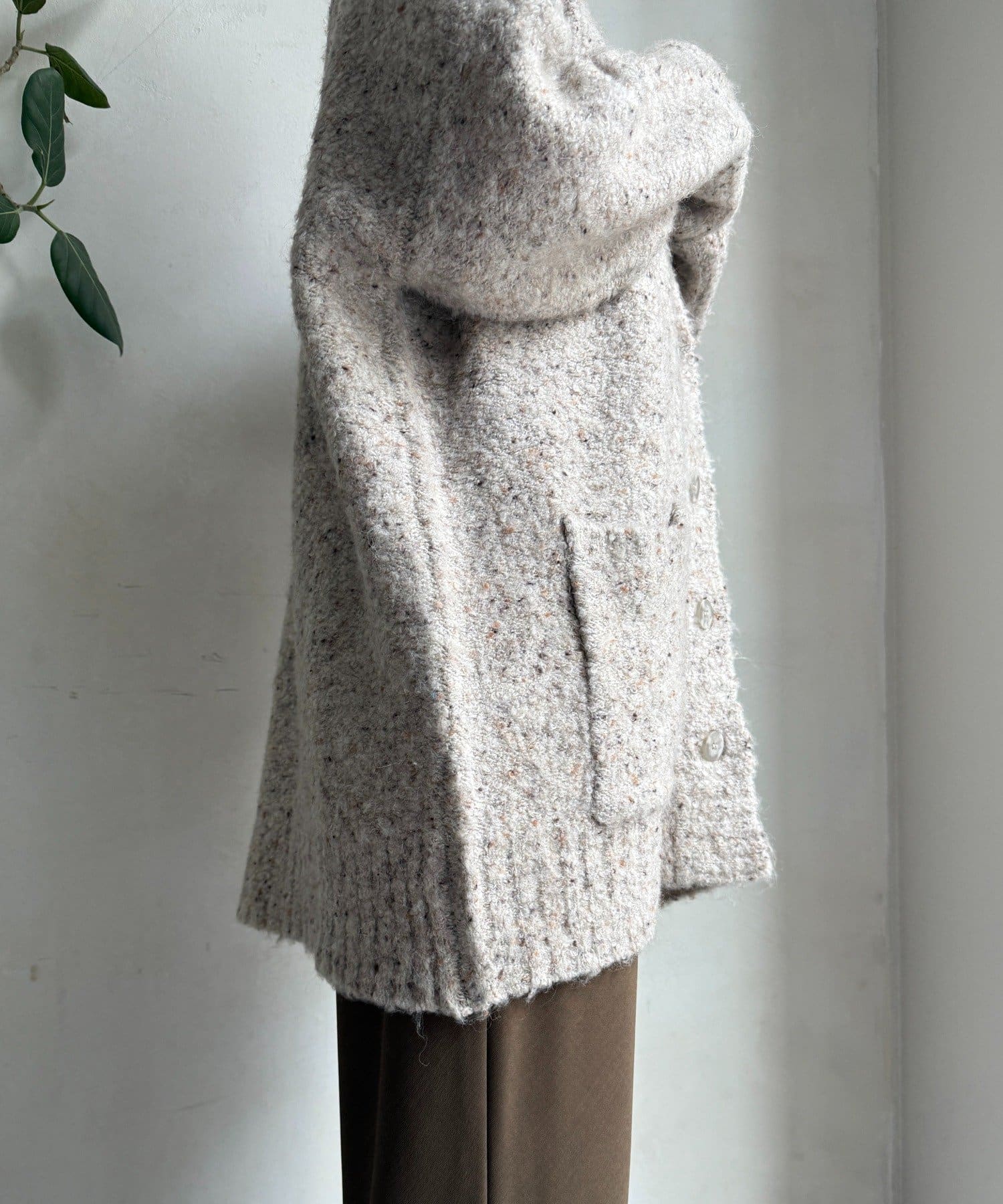 OUTLET(アウトレット) 【DouDou】ウォッシャブルカラーネップカーディガン