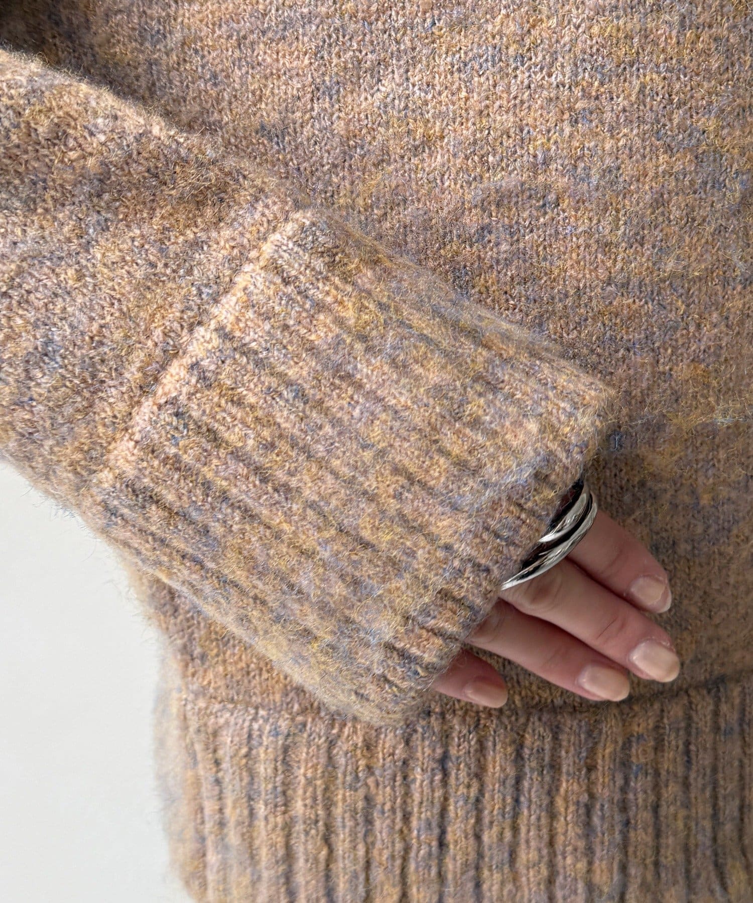 OUTLET(アウトレット) 【DouDou】MIXシャギーボトルネックプルオーバー