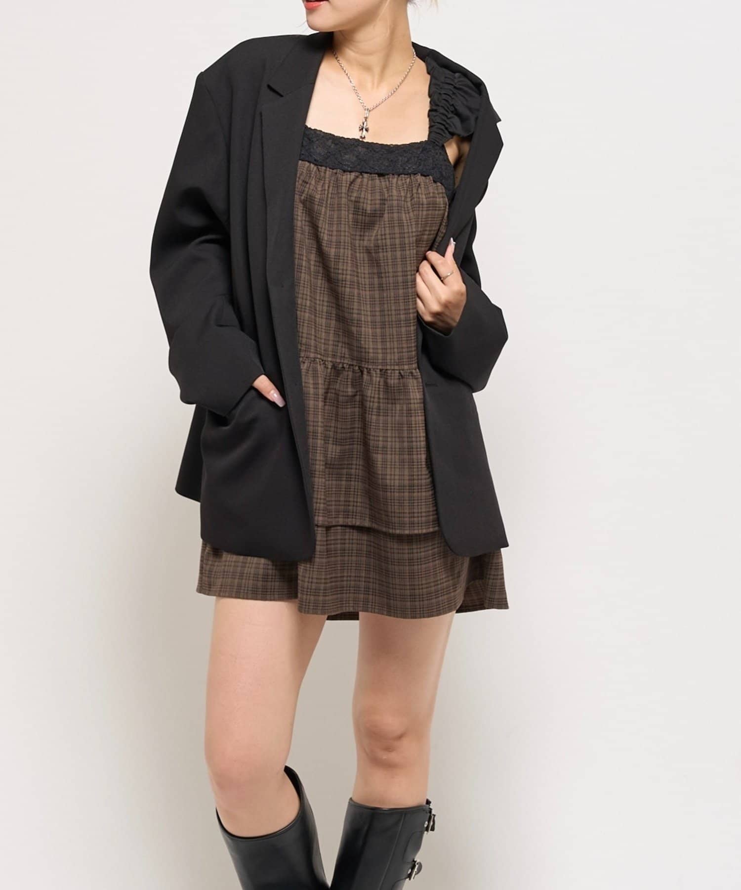 OUTLET(アウトレット) 【WHO'S WHO gallery】ティアードミニワンピ