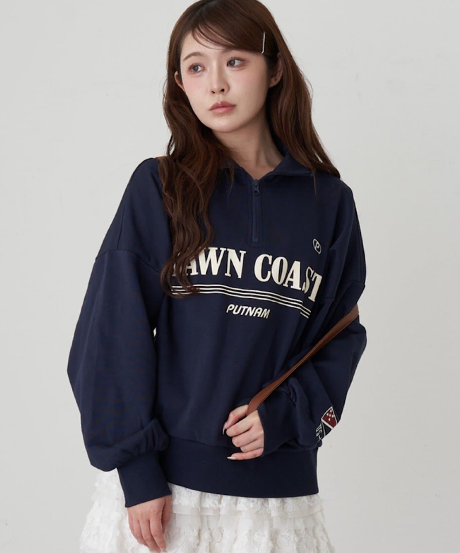 OUTLET(アウトレット) 【RAY CASSIN】ハーフジップロゴスウェット