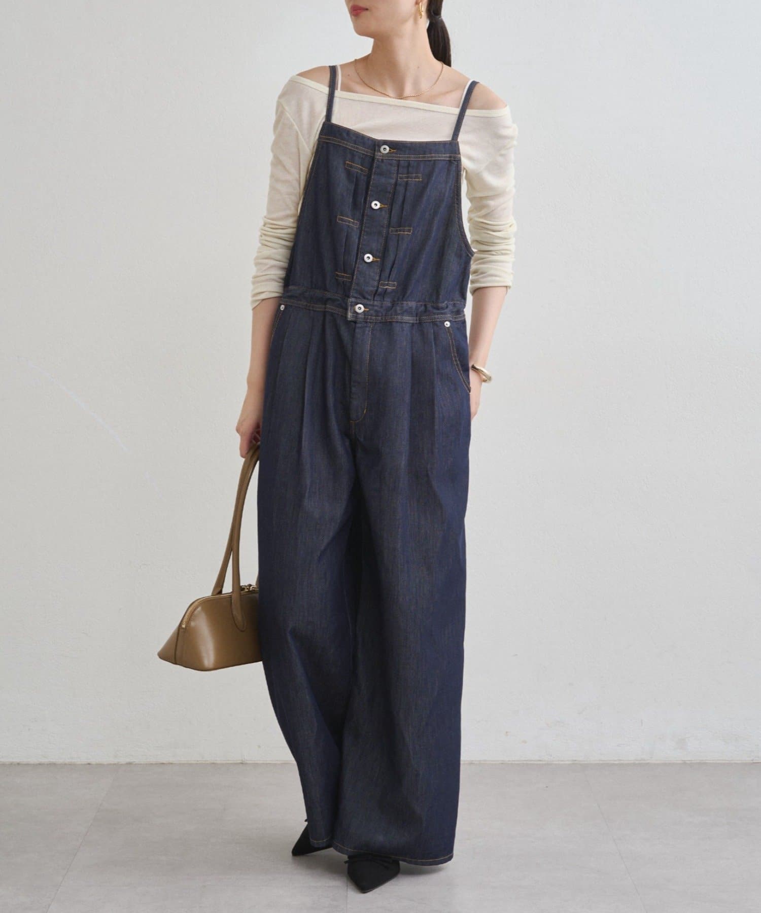 OUTLET(アウトレット) 【Loungedress】デニムキャミサロペット