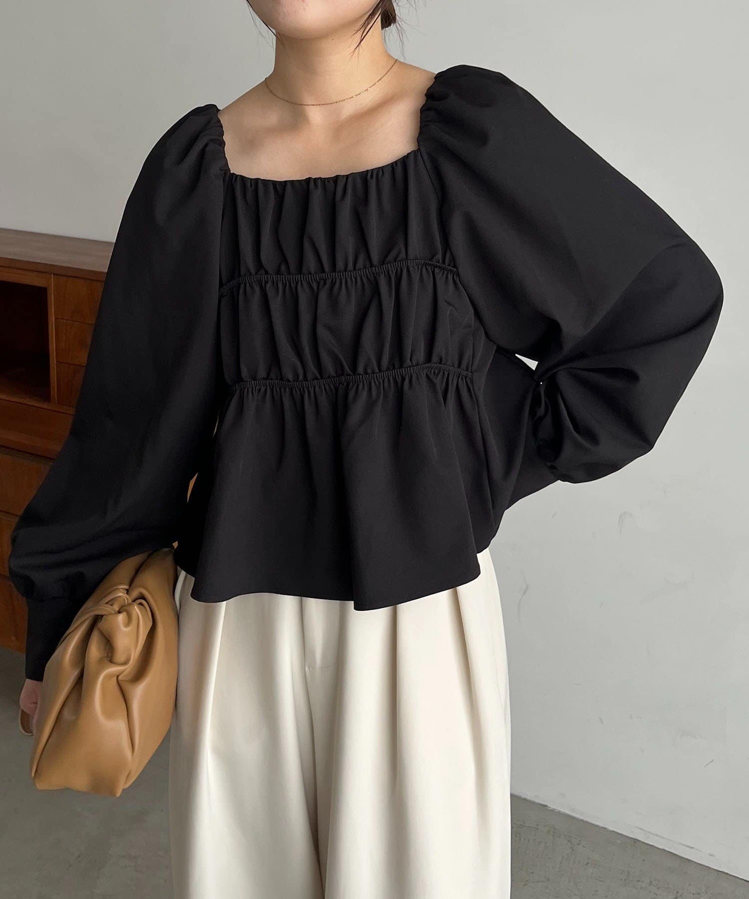 OUTLET(アウトレット) 【CAPRICIEUX LE'MAGE】スクエアパフブラウス