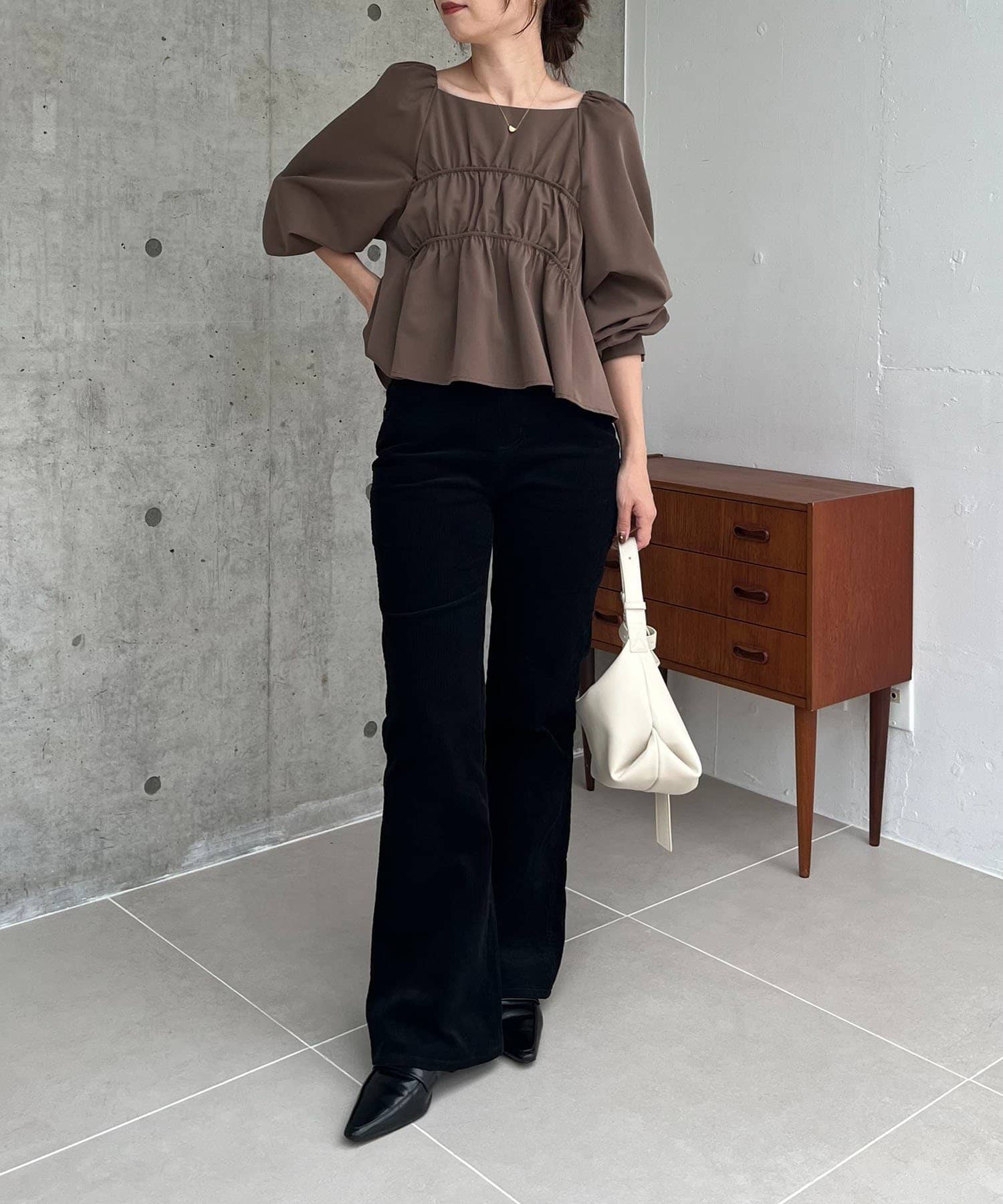 OUTLET(アウトレット) 【CAPRICIEUX LE'MAGE】スクエアパフブラウス