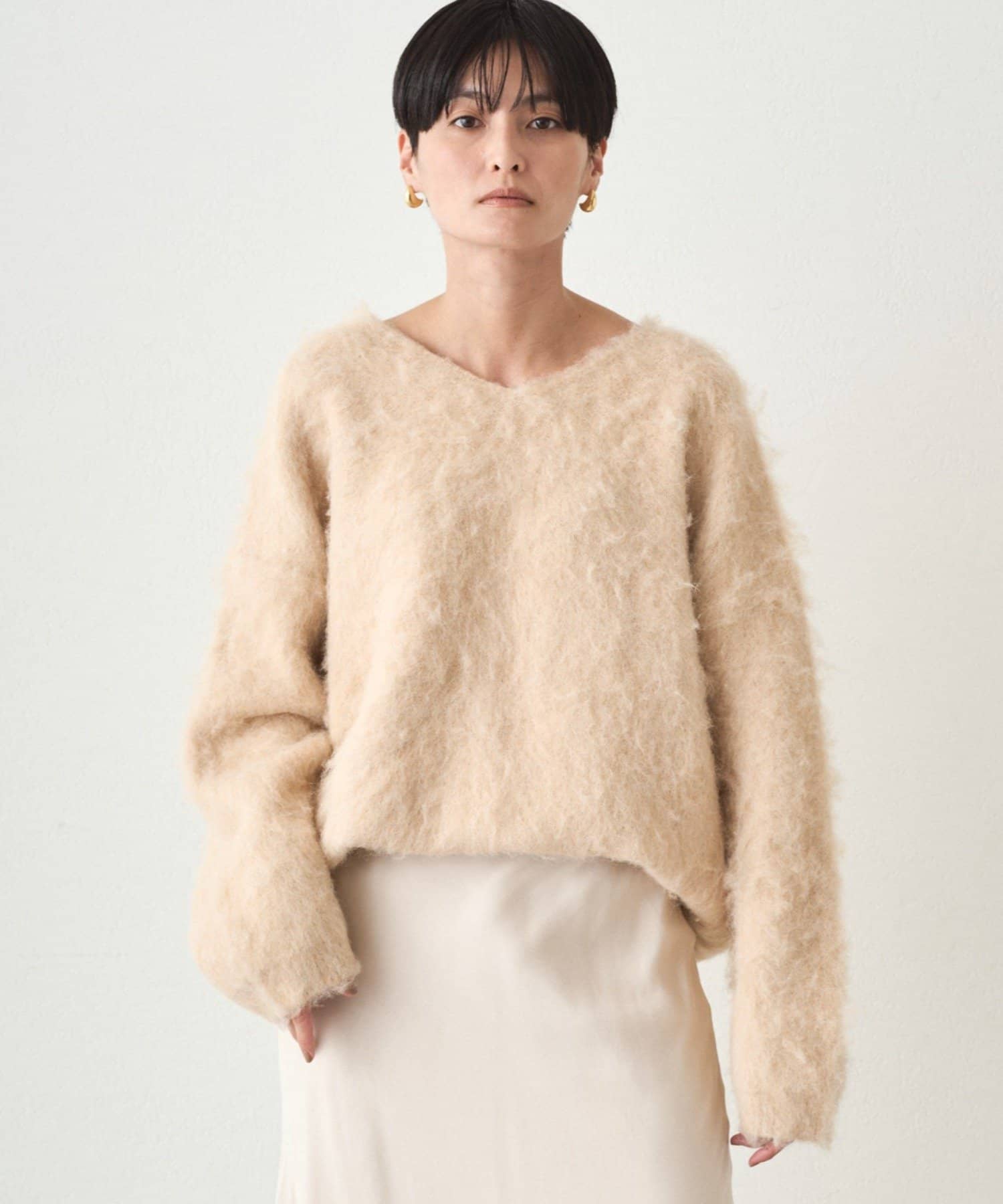 OUTLET(アウトレット) 【earthy_】Vネックオーバーニット