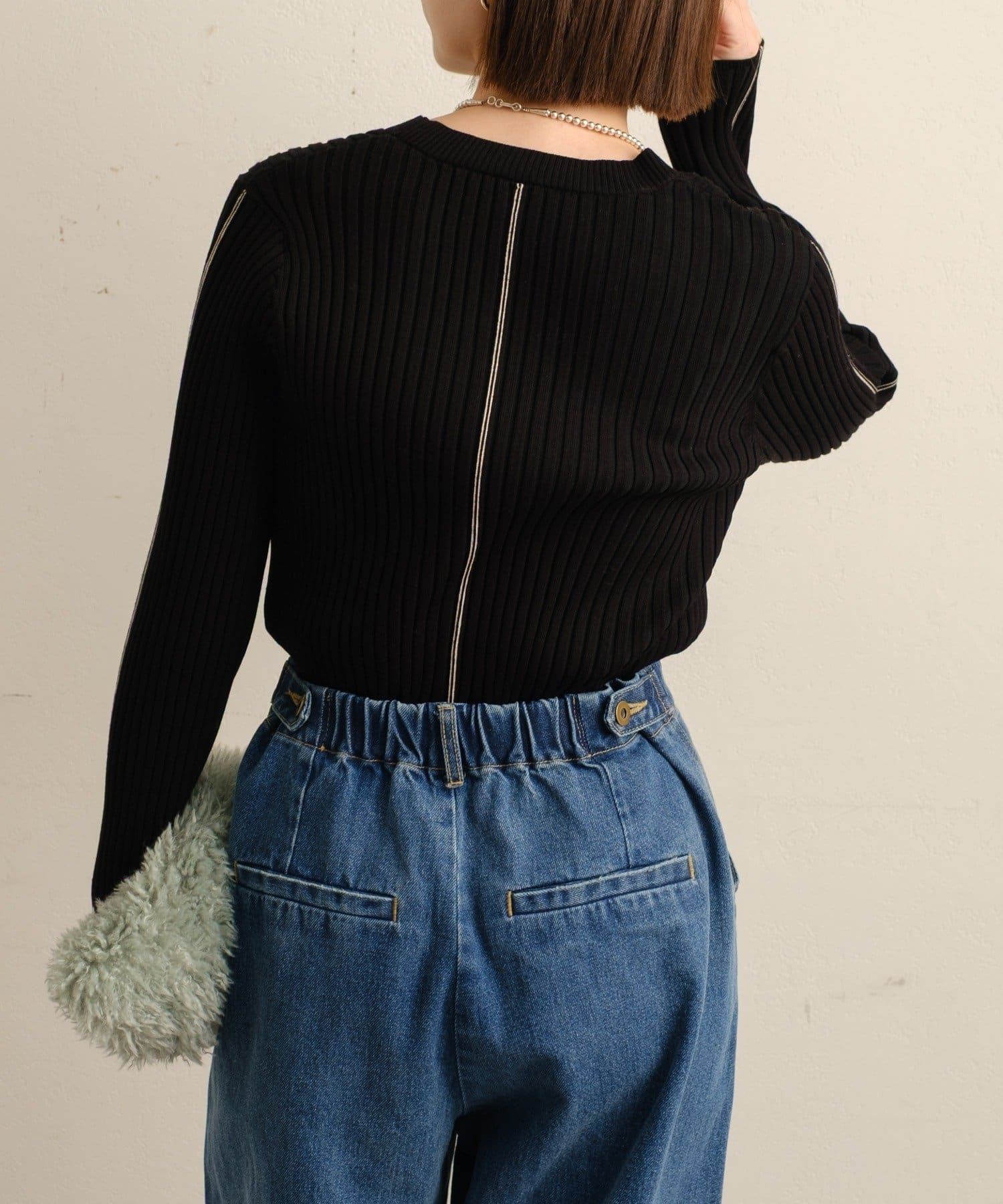 OUTLET(アウトレット) 【Omekashi】リブニット