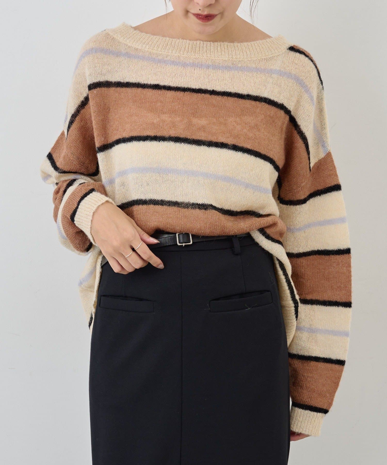 OUTLET(アウトレット) 【SHENERY】シアーボーダーニット