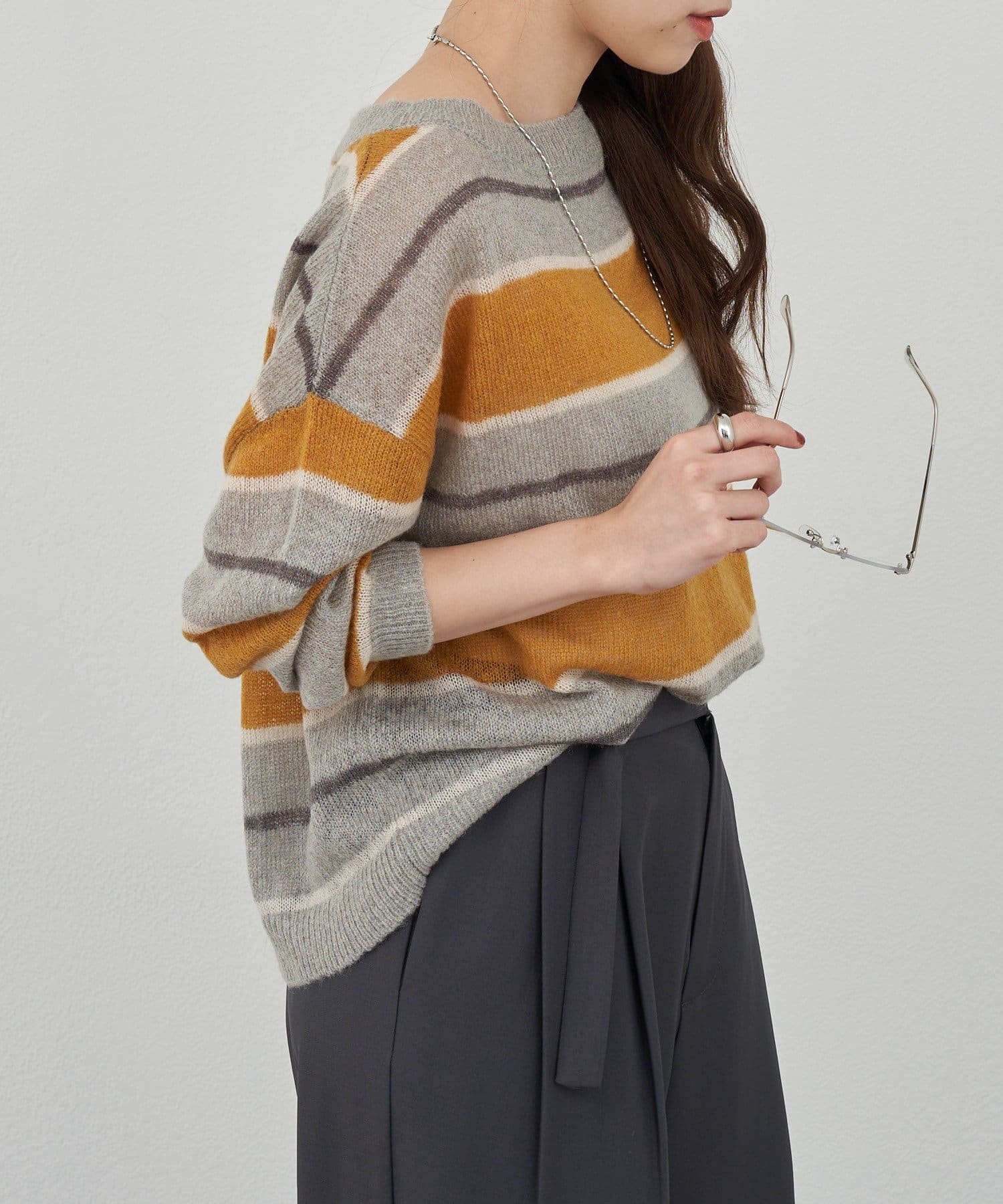 OUTLET(アウトレット) 【SHENERY】シアーボーダーニット