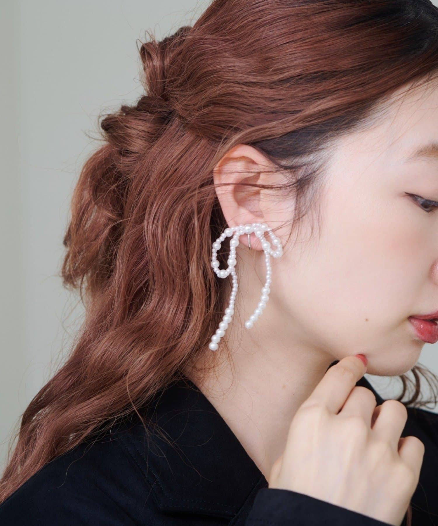 OUTLET(アウトレット) 【Kastane】パールリボンイヤリング