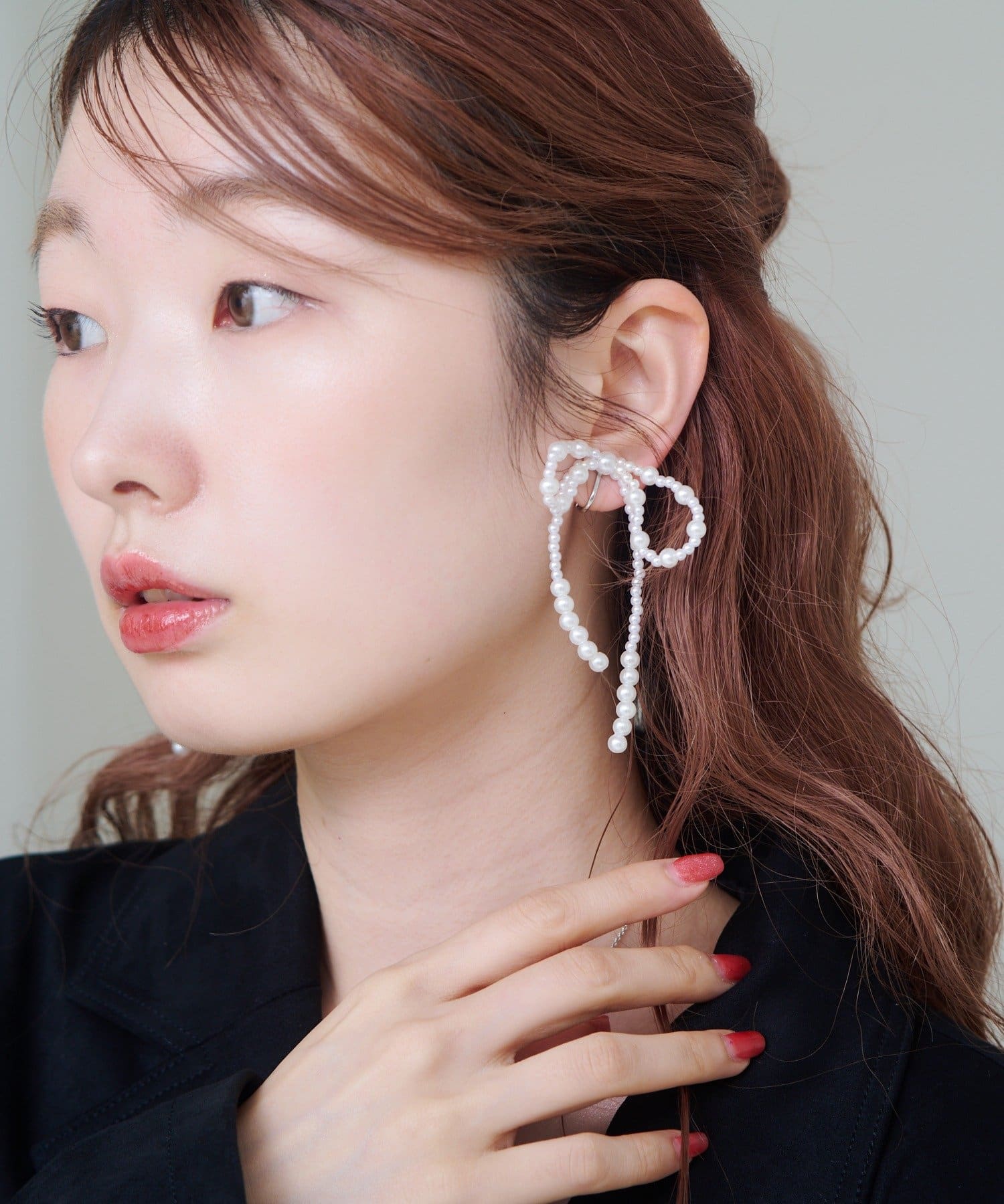 OUTLET(アウトレット) 【Kastane】パールリボンイヤリング