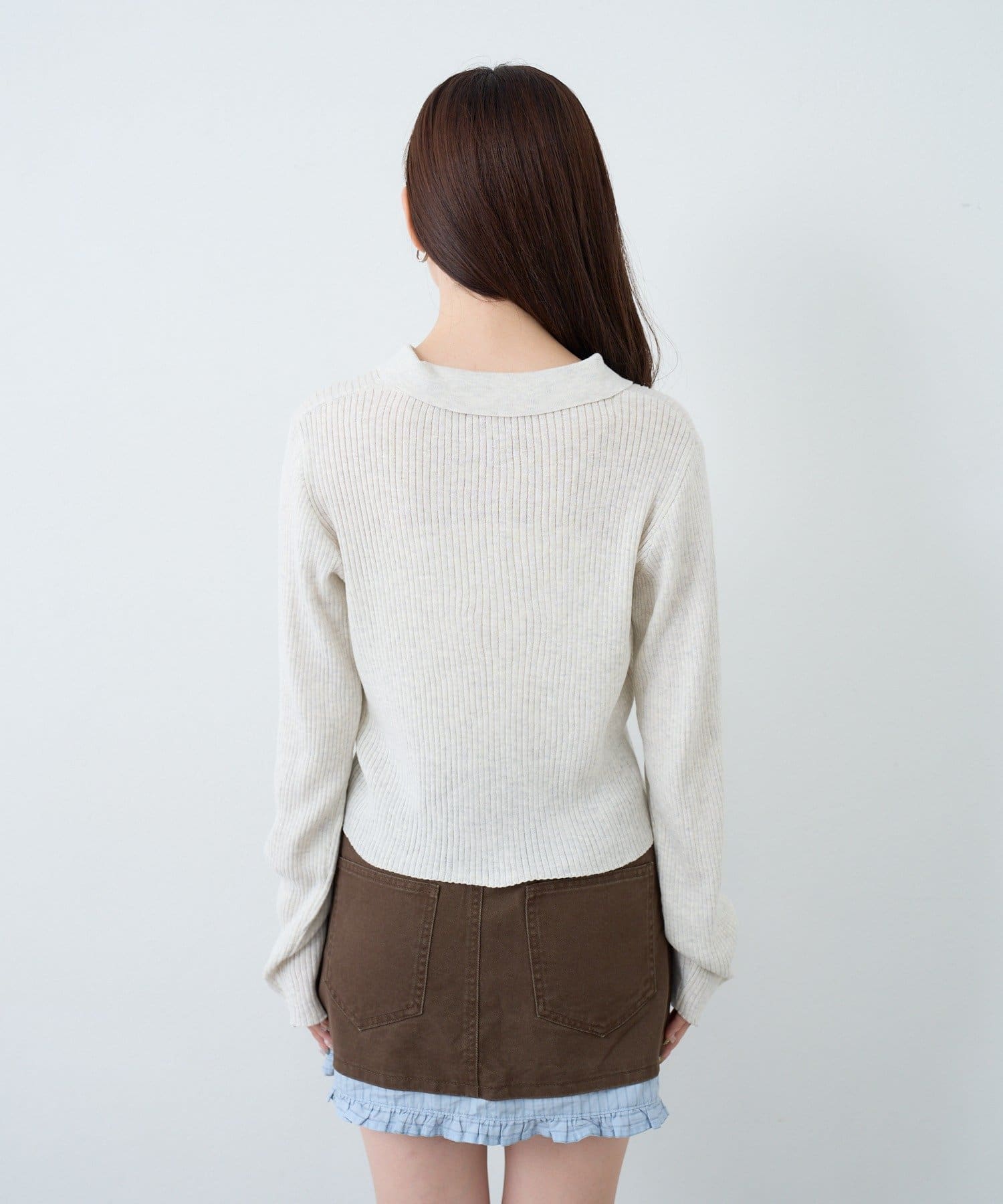 OUTLET(アウトレット) 【Kastane】ポロリブニット