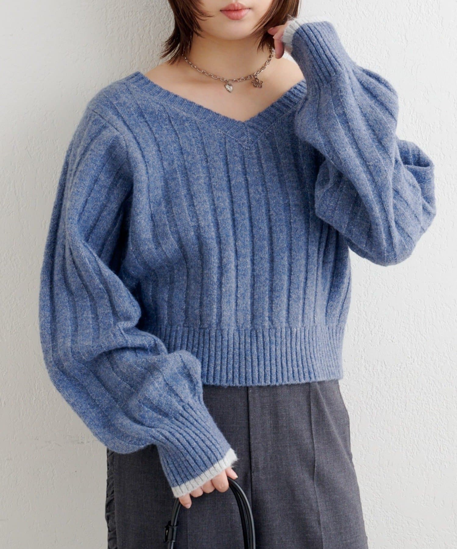 OUTLET(アウトレット) 【Kastane】B ワイドリブニットプルオーバー