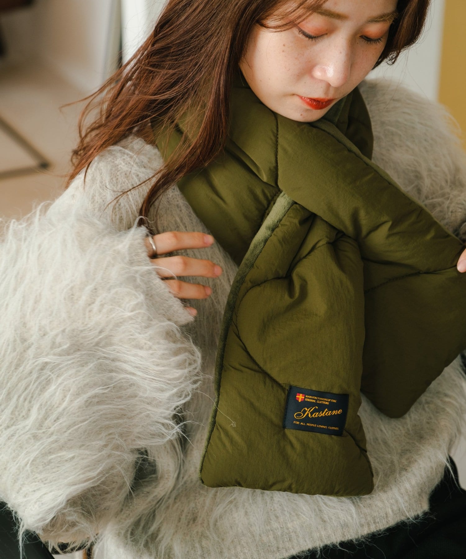 OUTLET(アウトレット) 【Kastane】キルティングパテッドマフラー