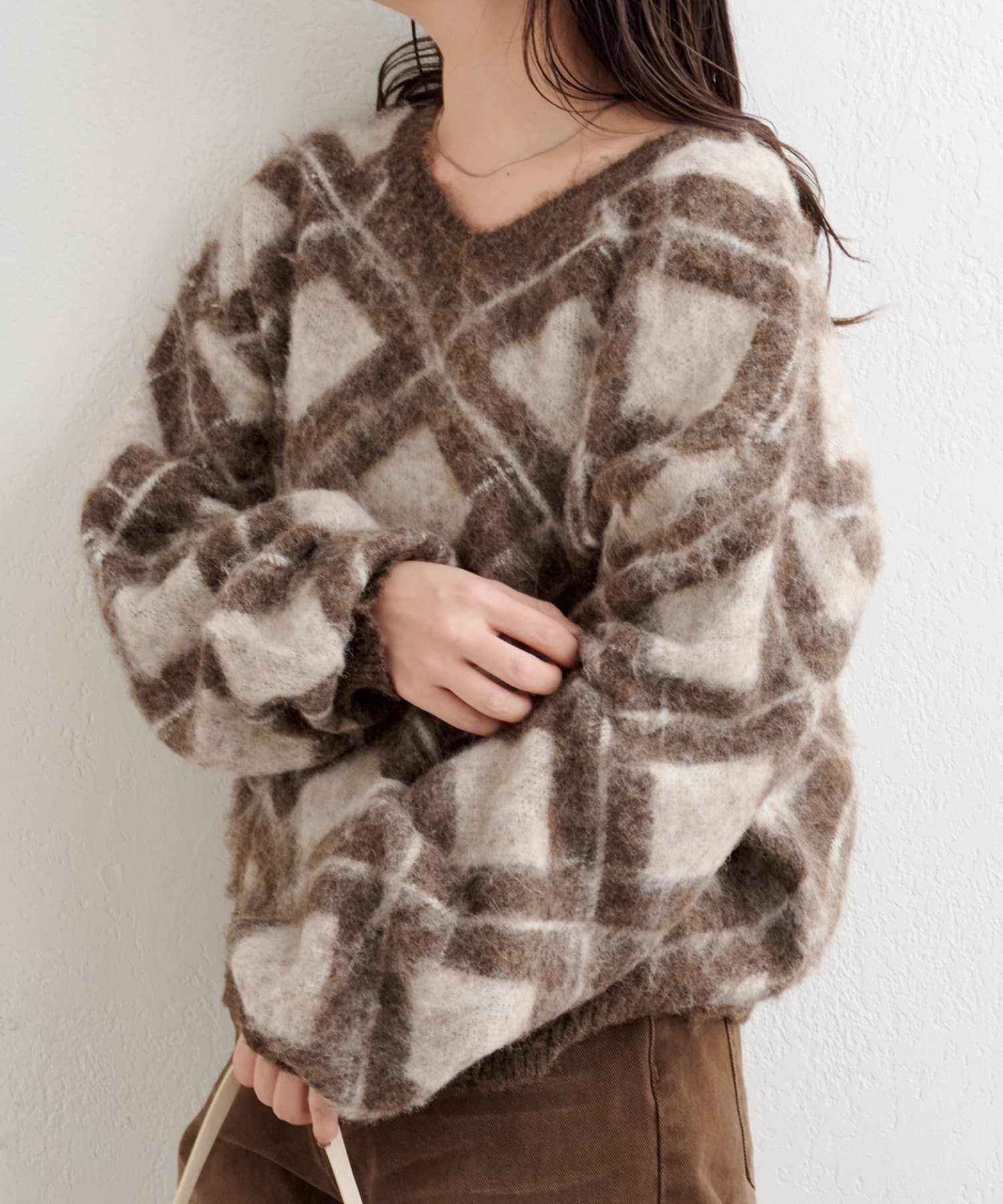 OUTLET(アウトレット) 【Kastane】B アーガイルプルオーバー