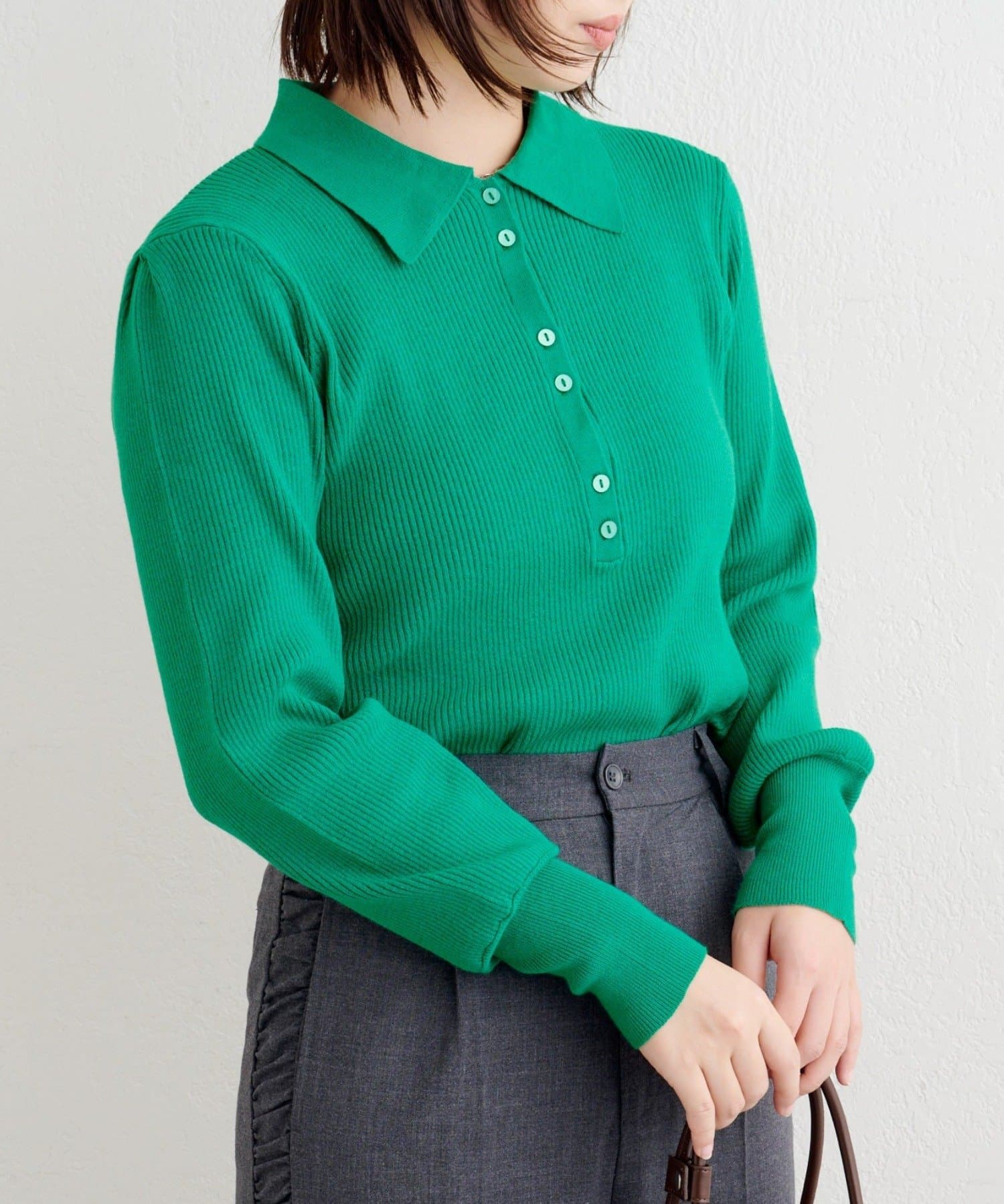 OUTLET(アウトレット) 【Kastane】B ベーシックリブニットポロ