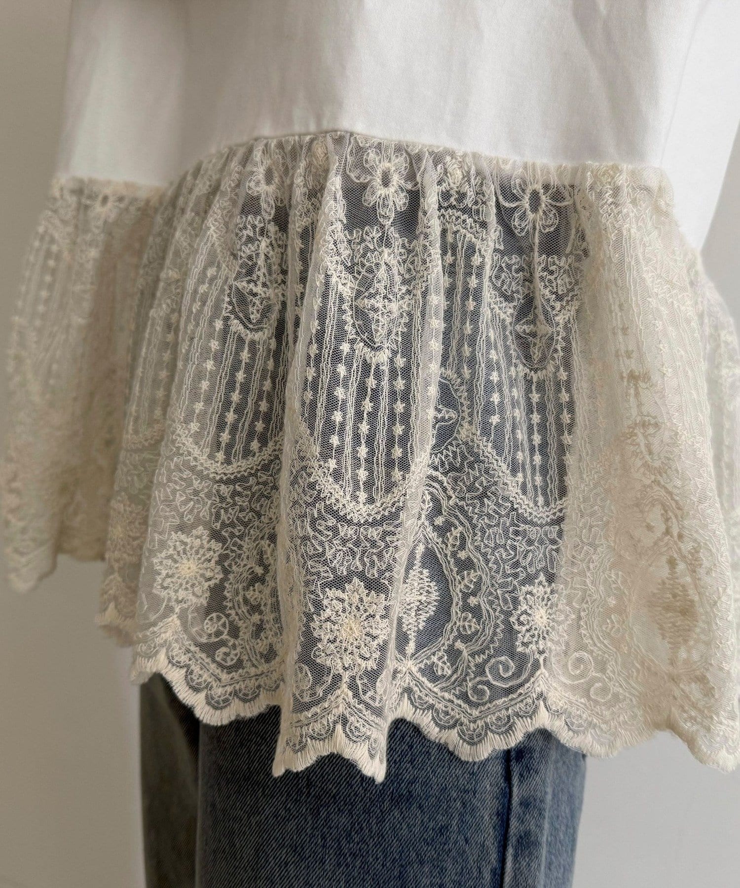 FREDY & GLOSTER(フレディ アンド グロスター) 【3回目の追加販売！】レースドッキングロンTシャツ