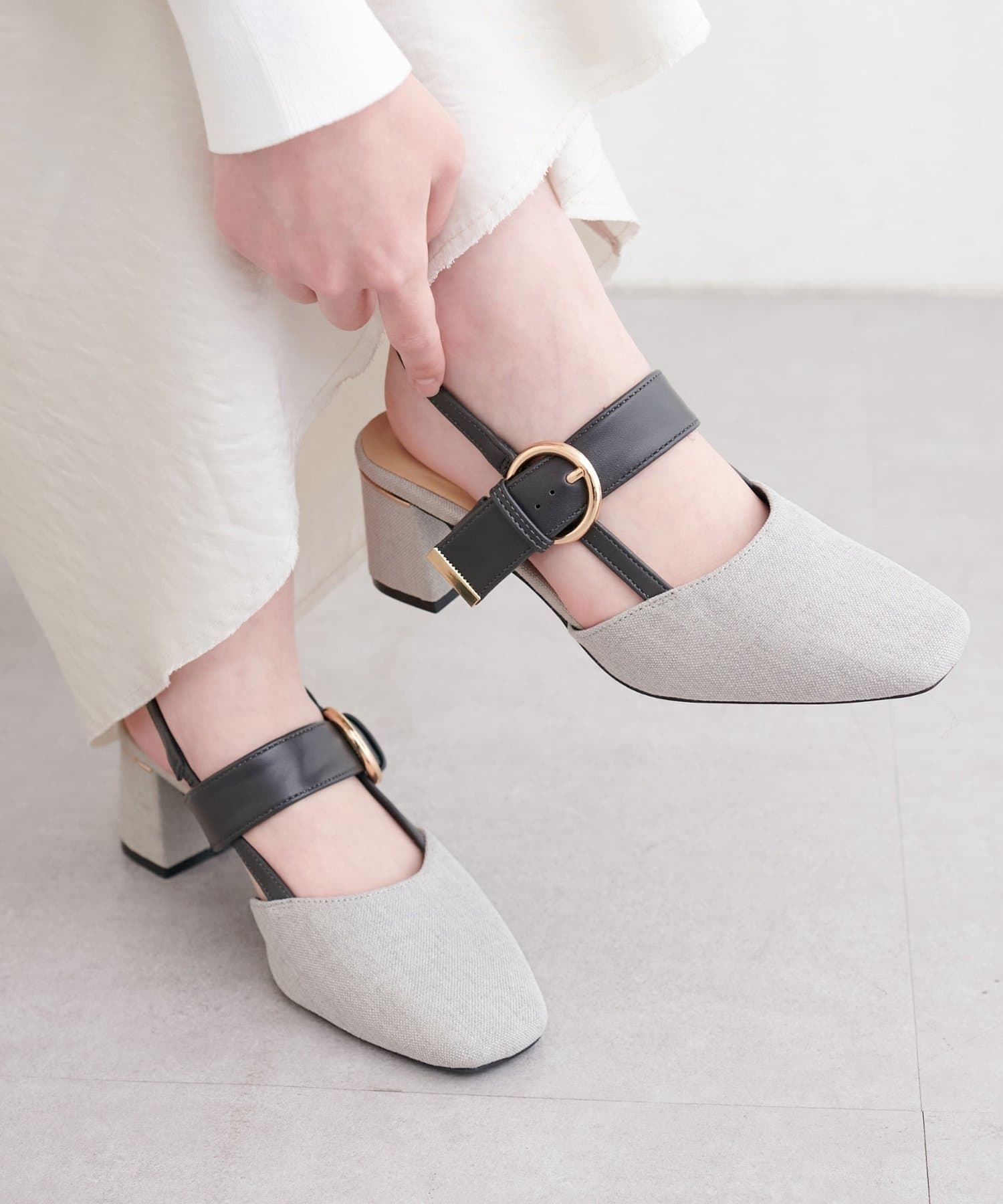 natural couture(ナチュラルクチュール) スクエアミュールサンダル