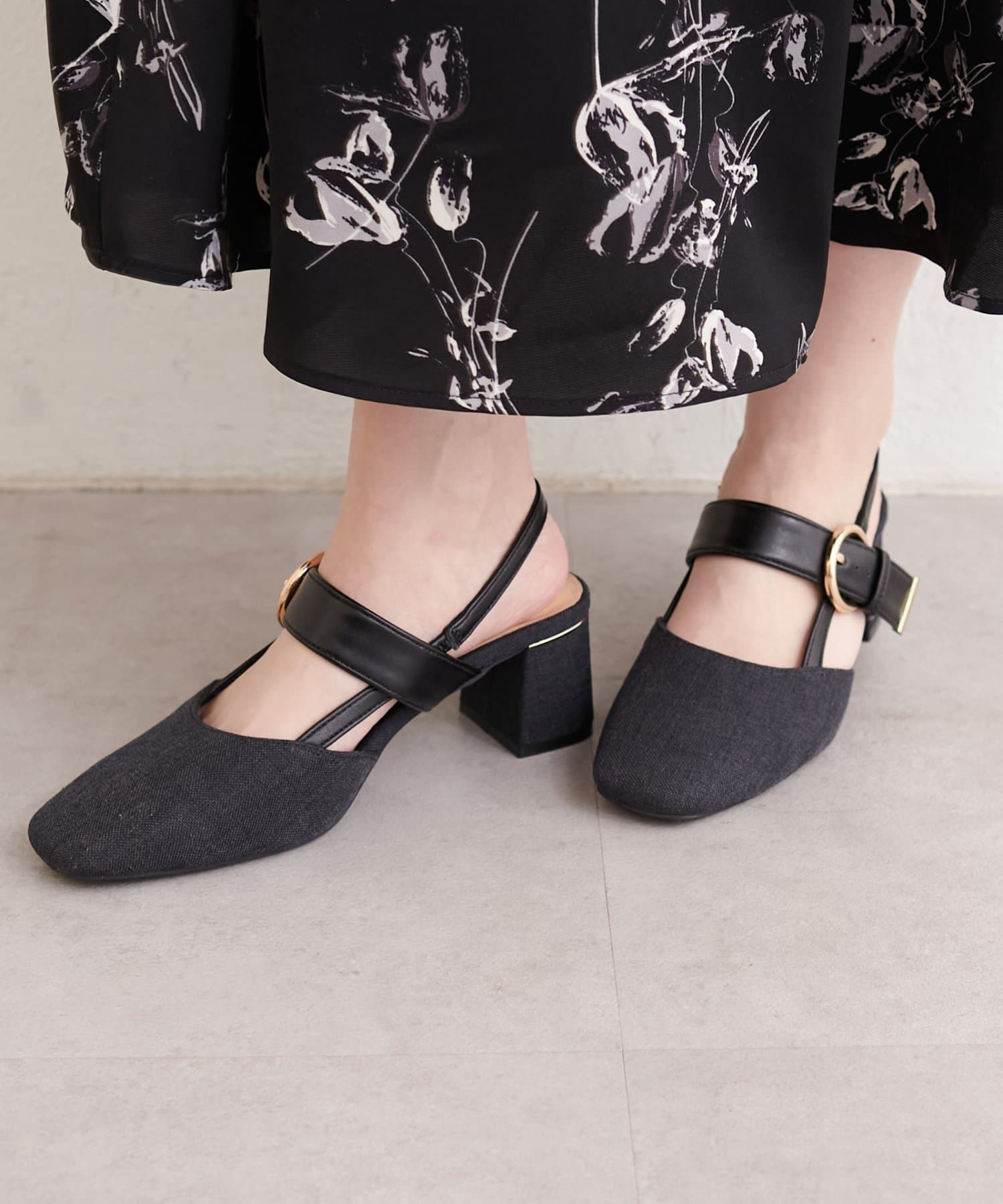 natural couture(ナチュラルクチュール) スクエアミュールサンダル