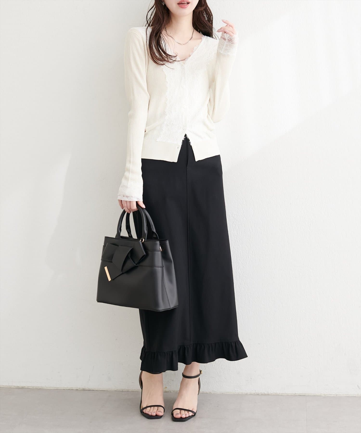 natural couture(ナチュラルクチュール) 合皮リボンアイコンバッグ