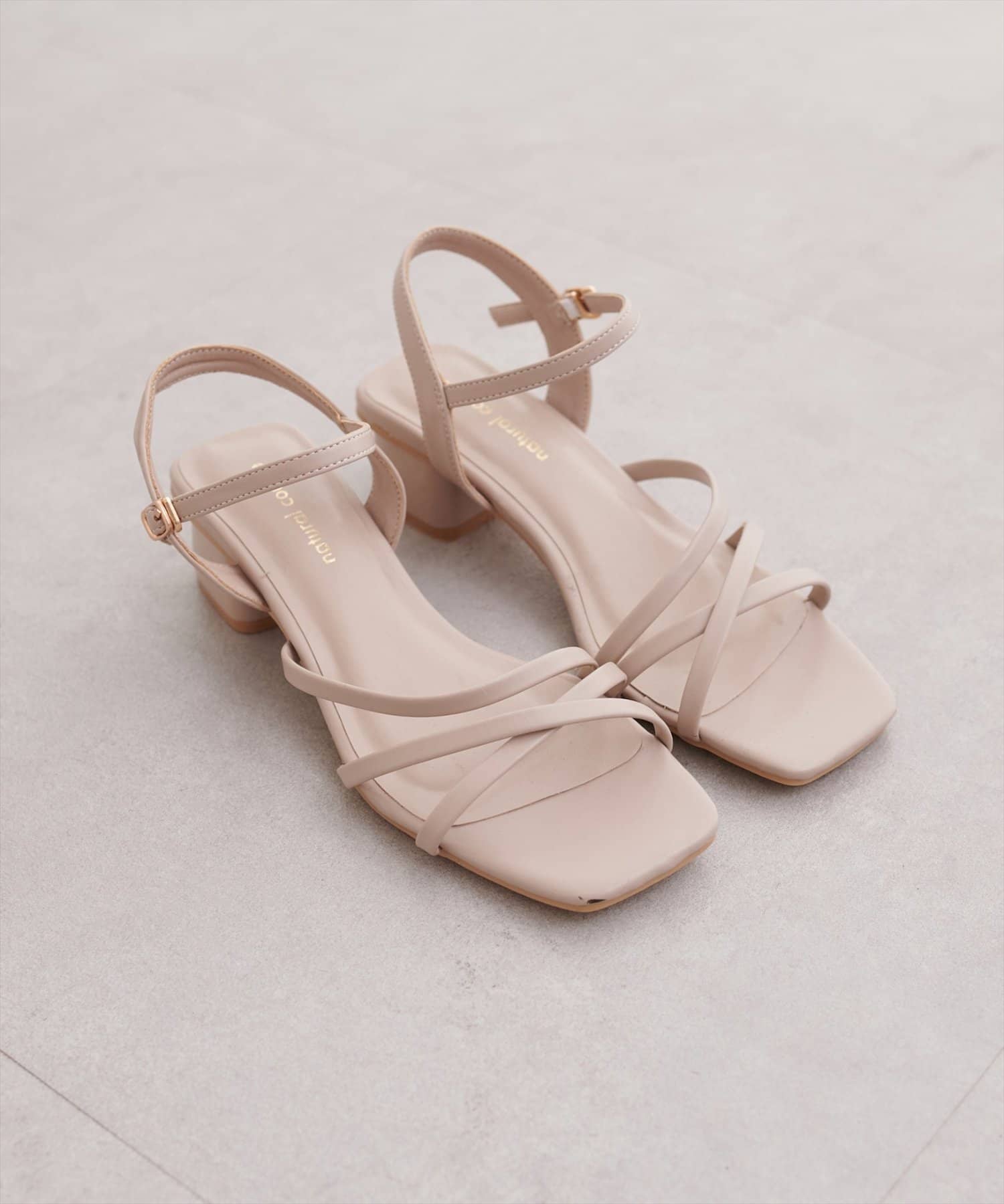 natural couture(ナチュラルクチュール) スムース細ヒモサンダル